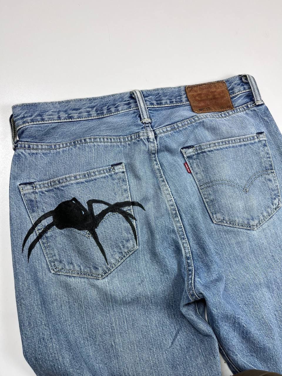 Levi's Levi’s 501 Vintage Denim Blue Jeans Custom Spider 30x32 Size US 32 / EU 48 - 7 Thumbnail