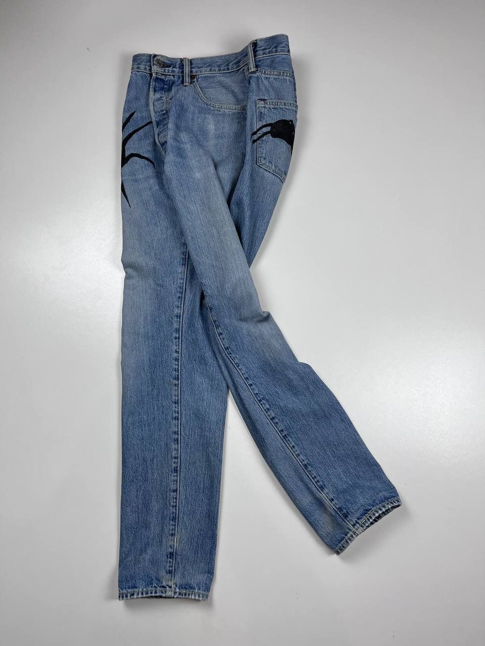 Levi's Levi’s 501 Vintage Denim Blue Jeans Custom Spider 30x32 Size US 32 / EU 48 - 6 Thumbnail