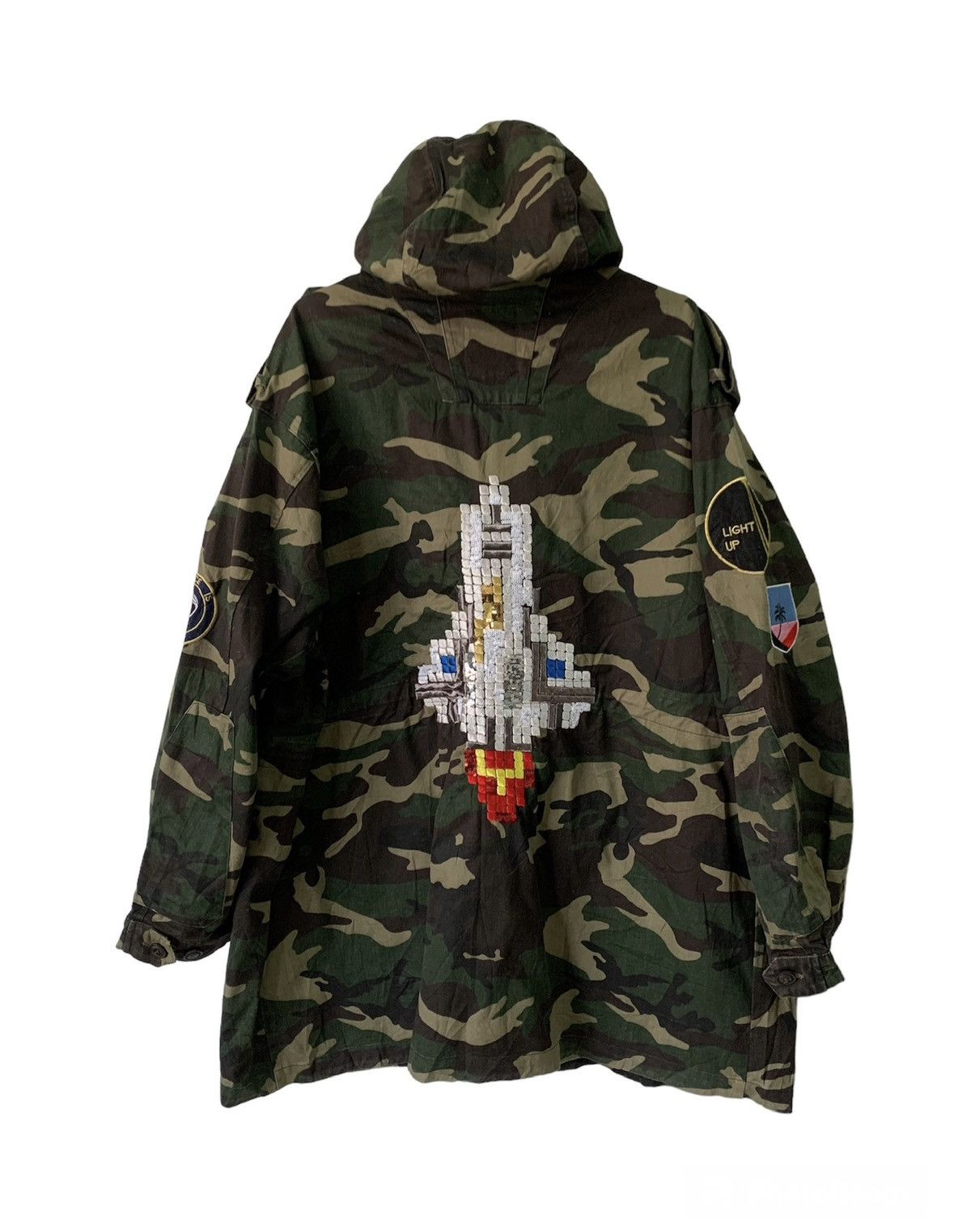 Nice Art Rocket Lay Low Camo Military Jacket Hooded