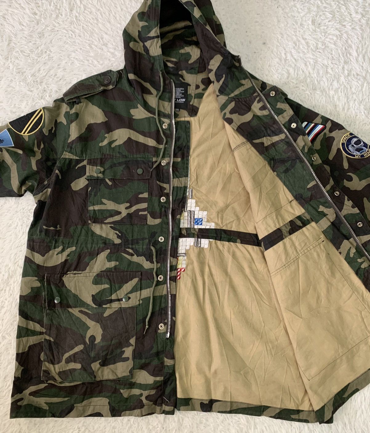 Japanese Brand Nice Art Rocket Lay Low Camo Military Jacket Hooded Size US XXL / EU 58 / 5 - 8 Thumbnail