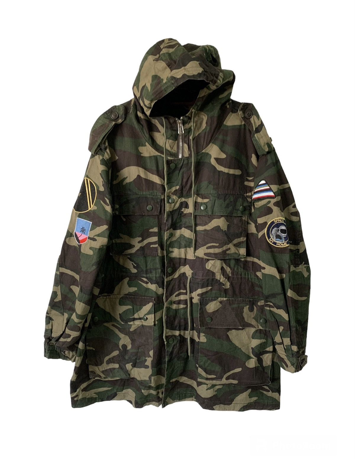 Japanese Brand Nice Art Rocket Lay Low Camo Military Jacket Hooded Size US XXL / EU 58 / 5 - 2 Thumbnail