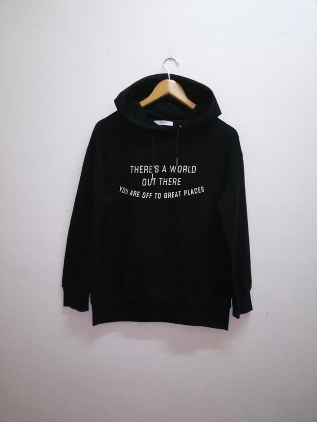 image of Sportswear Back Number Hoodie (C23) in Black, Men's (Size Large)