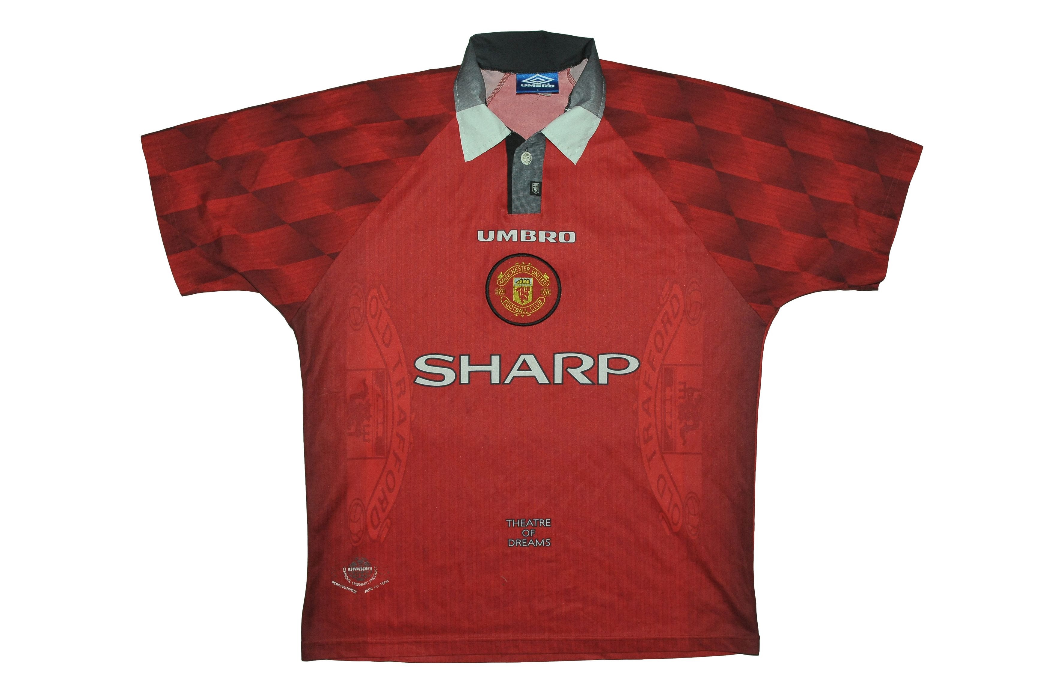 T-shirt Manchester United Eric Cantona Umbro Vintage Années 90, Taille L Noir - Occasion Parfait état