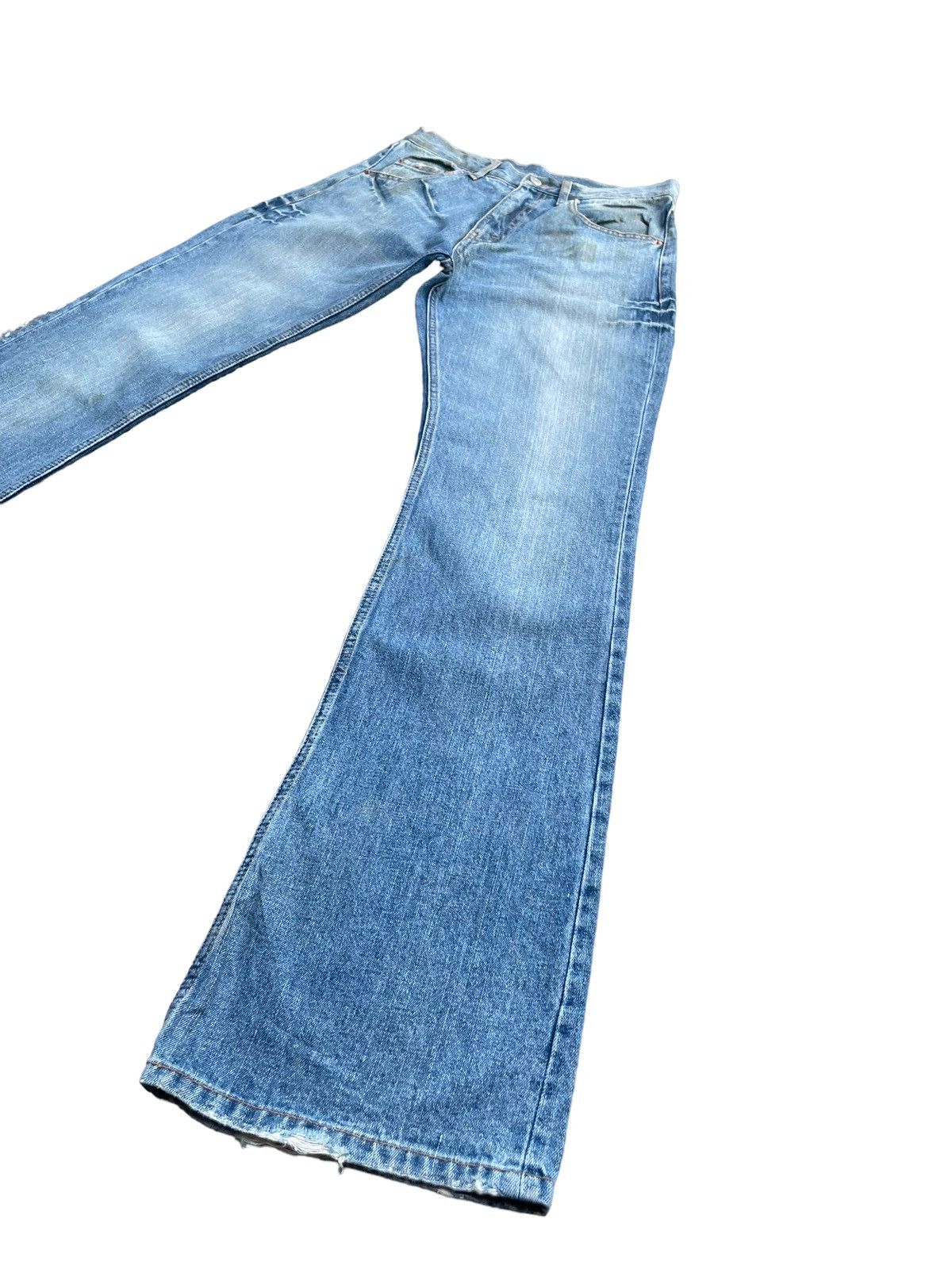 Japanese Brand Famock Flare Light Faded Wash Denim Size US 30 / EU 46 - 2 Thumbnail