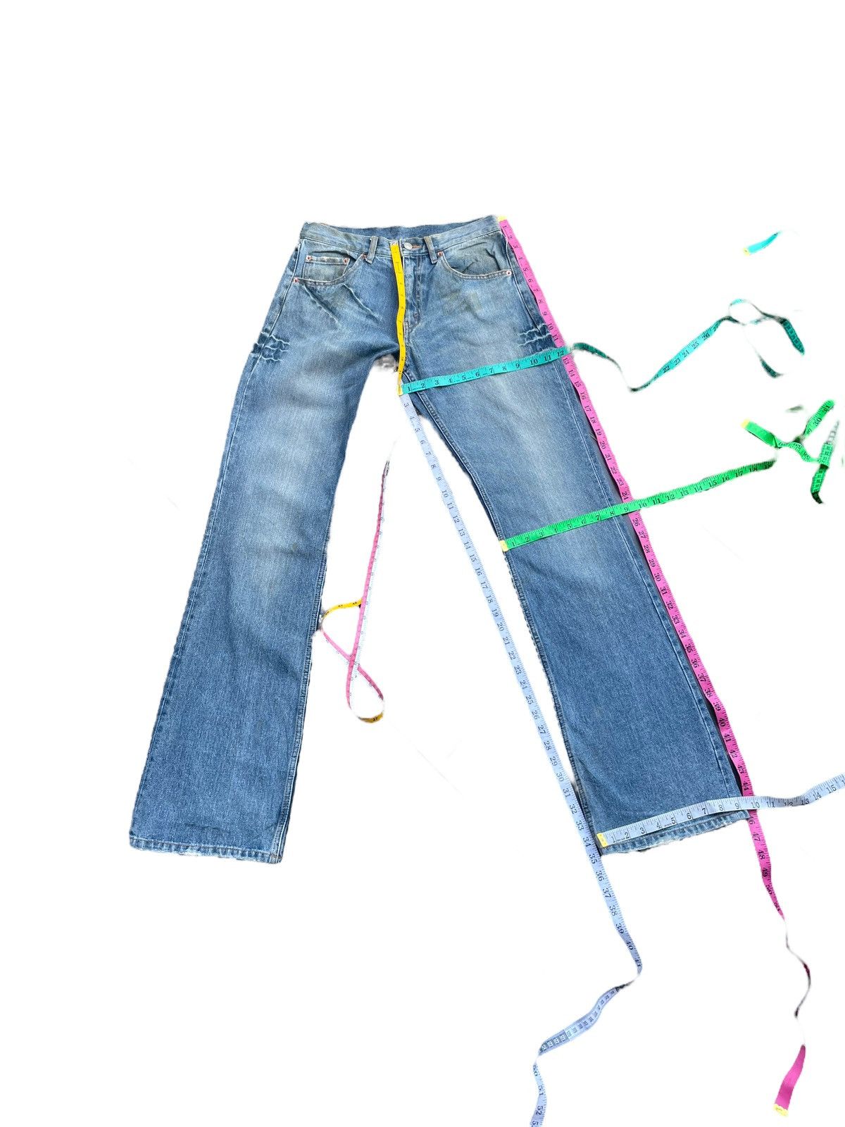 Japanese Brand Famock Flare Light Faded Wash Denim Size US 30 / EU 46 - 15 Thumbnail