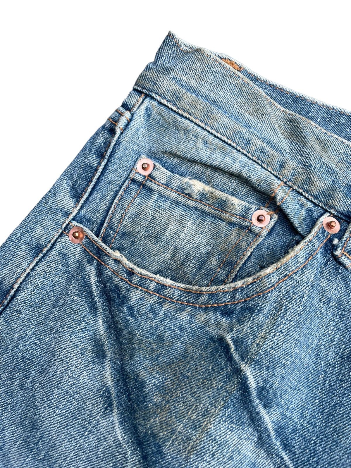 Japanese Brand Famock Flare Light Faded Wash Denim Size US 30 / EU 46 - 6 Thumbnail