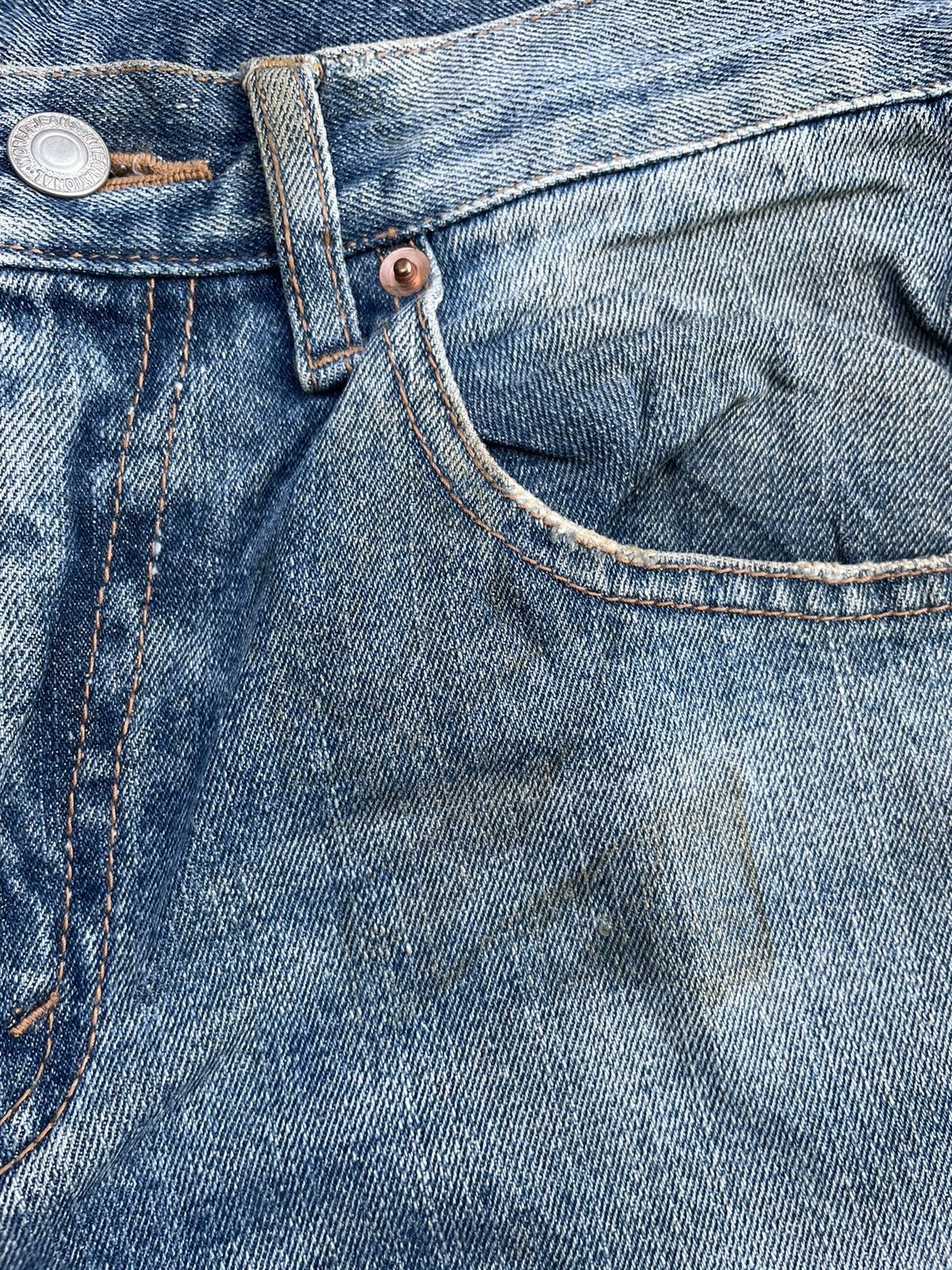Japanese Brand Famock Flare Light Faded Wash Denim Size US 30 / EU 46 - 13 Thumbnail