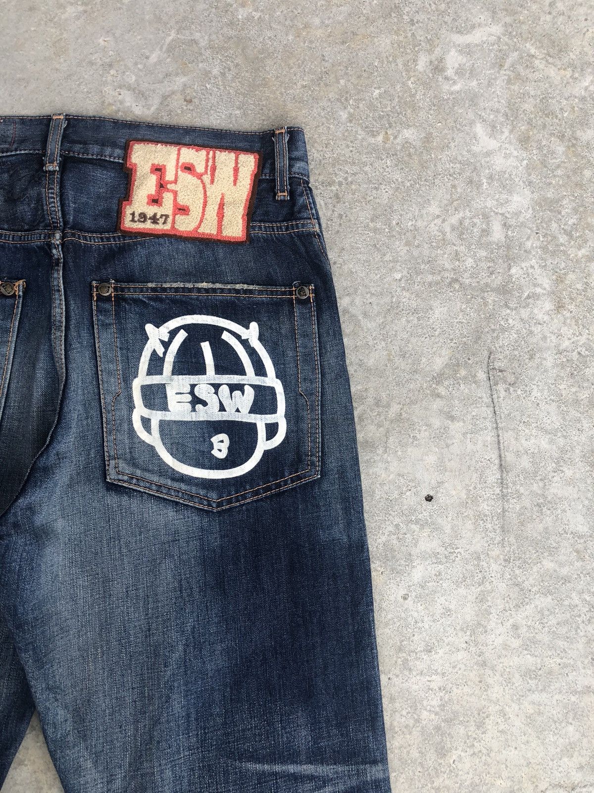 Edwin ESW Big Logo Distressed Jeans Patchwork Painted Size US 32 / EU 48 - 10 Thumbnail
