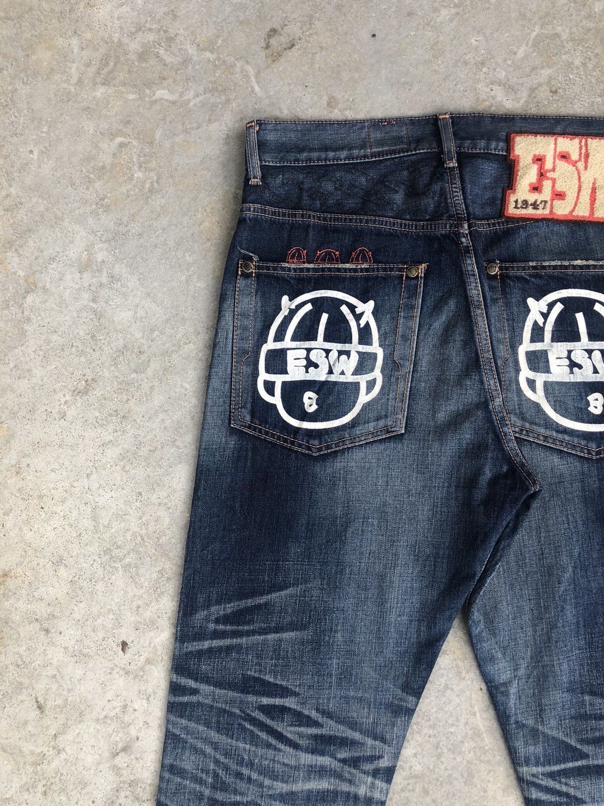 Edwin ESW Big Logo Distressed Jeans Patchwork Painted Size US 32 / EU 48 - 9 Thumbnail