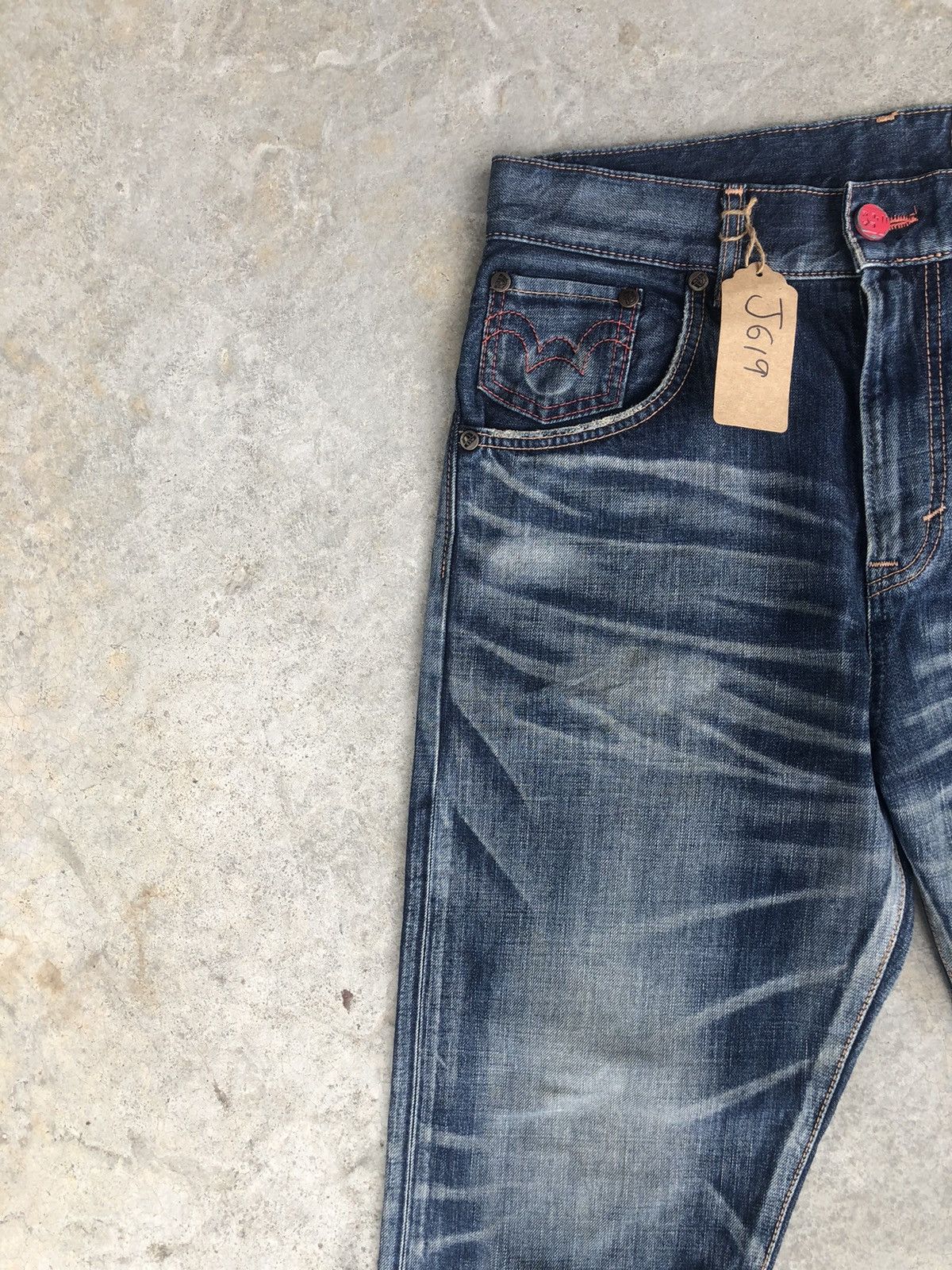 Edwin ESW Big Logo Distressed Jeans Patchwork Painted Size US 32 / EU 48 - 4 Thumbnail
