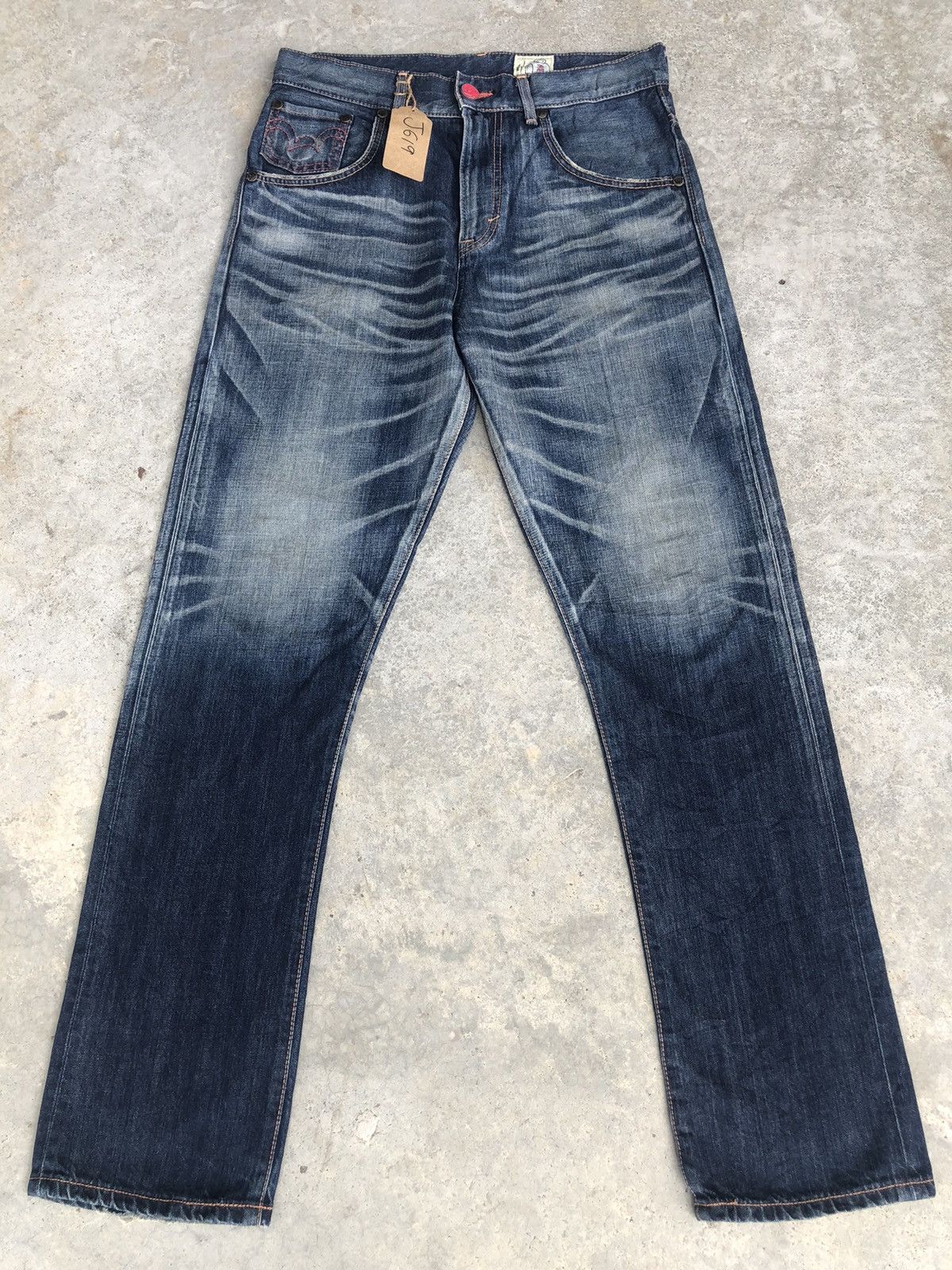 Edwin ESW Big Logo Distressed Jeans Patchwork Painted Size US 32 / EU 48 - 2 Thumbnail