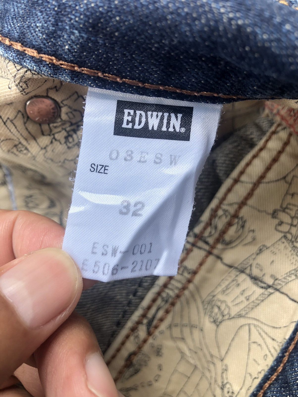 Edwin ESW Big Logo Distressed Jeans Patchwork Painted Size US 32 / EU 48 - 16 Thumbnail