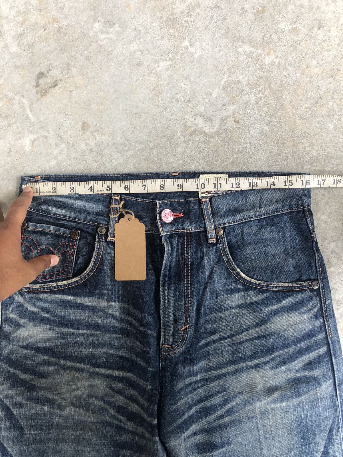 Edwin ESW Big Logo Distressed Jeans Patchwork Painted Size US 32 / EU 48 - 18 Thumbnail