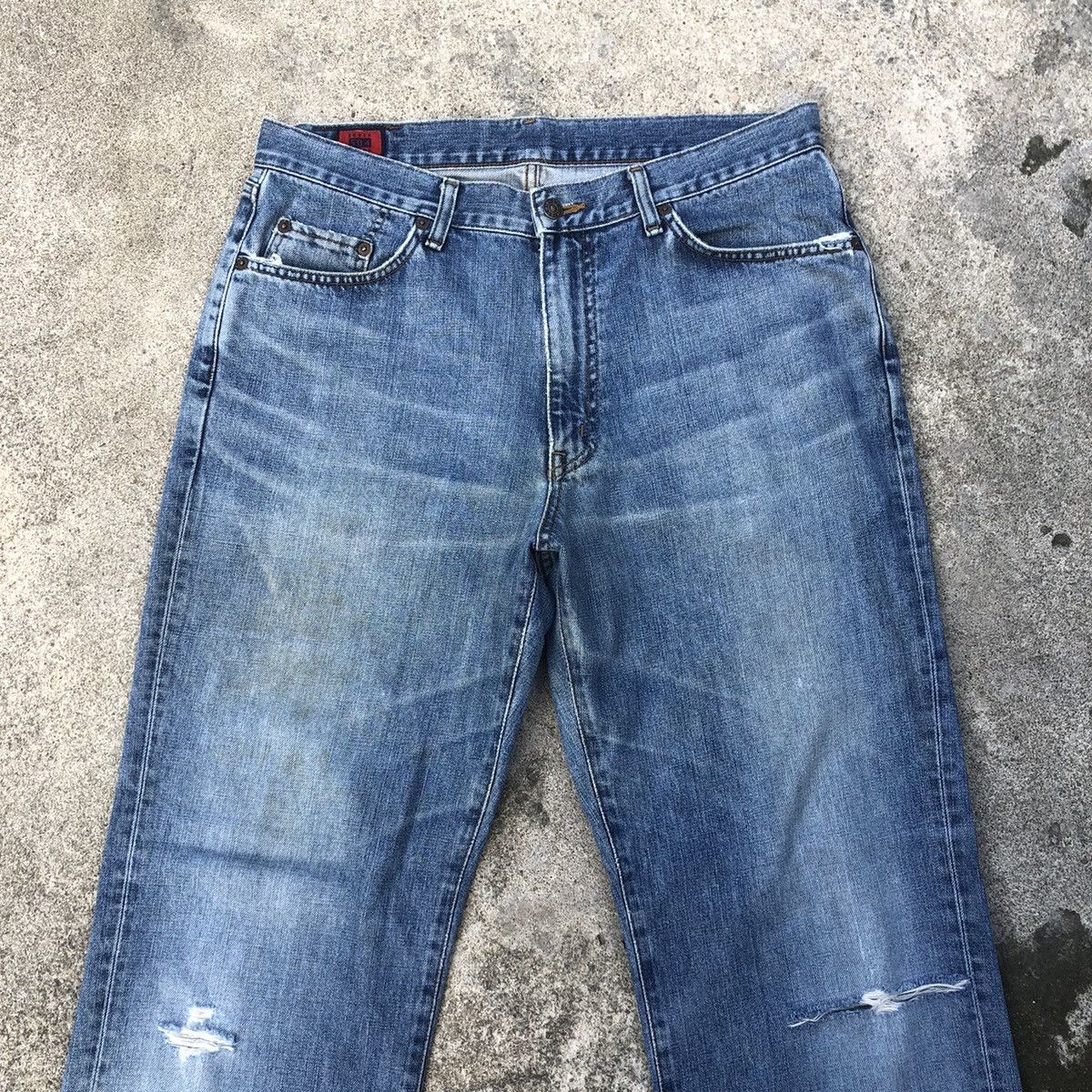 Edwin × Vintage 🔥Rare🔥Edwin 504 Stoned Wash Rips Distress Dirty Denim Jeans Size US 35 - 2 Thumbnail