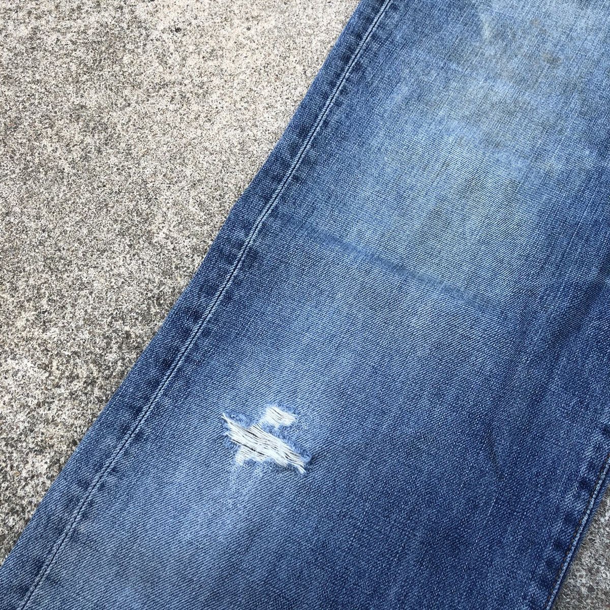 Edwin × Vintage 🔥Rare🔥Edwin 504 Stoned Wash Rips Distress Dirty Denim Jeans Size US 35 - 9 Thumbnail