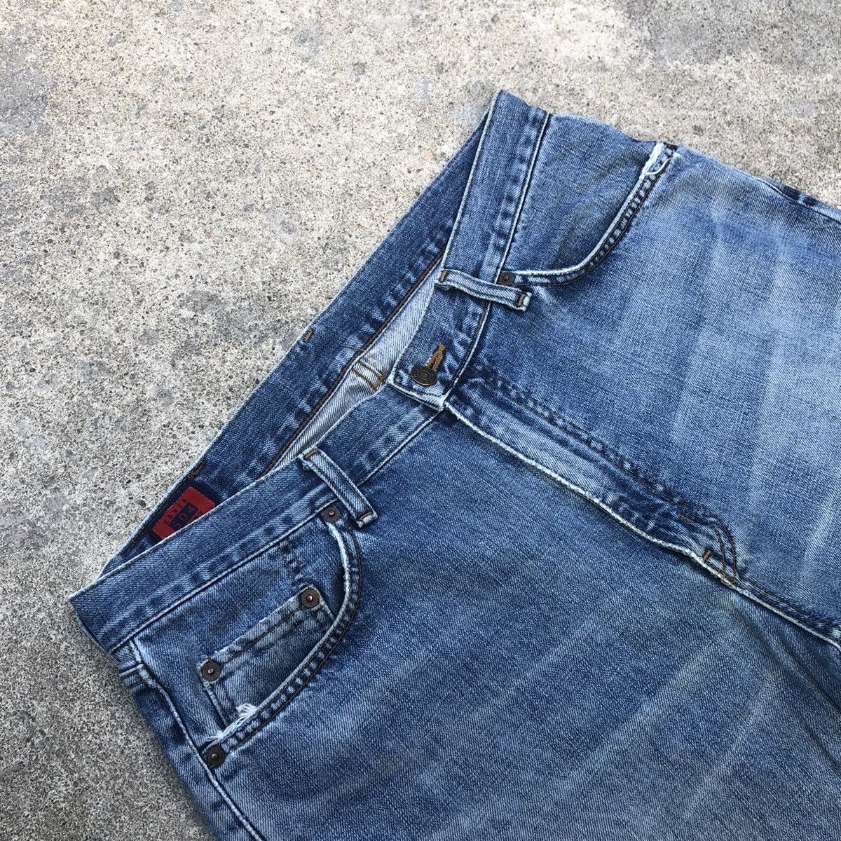 Edwin × Vintage 🔥Rare🔥Edwin 504 Stoned Wash Rips Distress Dirty Denim Jeans Size US 35 - 11 Thumbnail