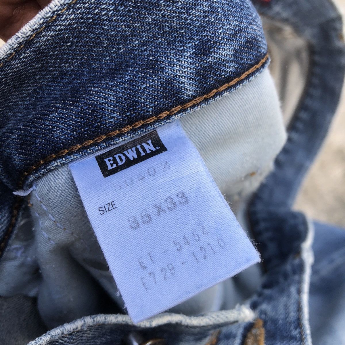 Edwin × Vintage 🔥Rare🔥Edwin 504 Stoned Wash Rips Distress Dirty Denim Jeans Size US 35 - 15 Thumbnail