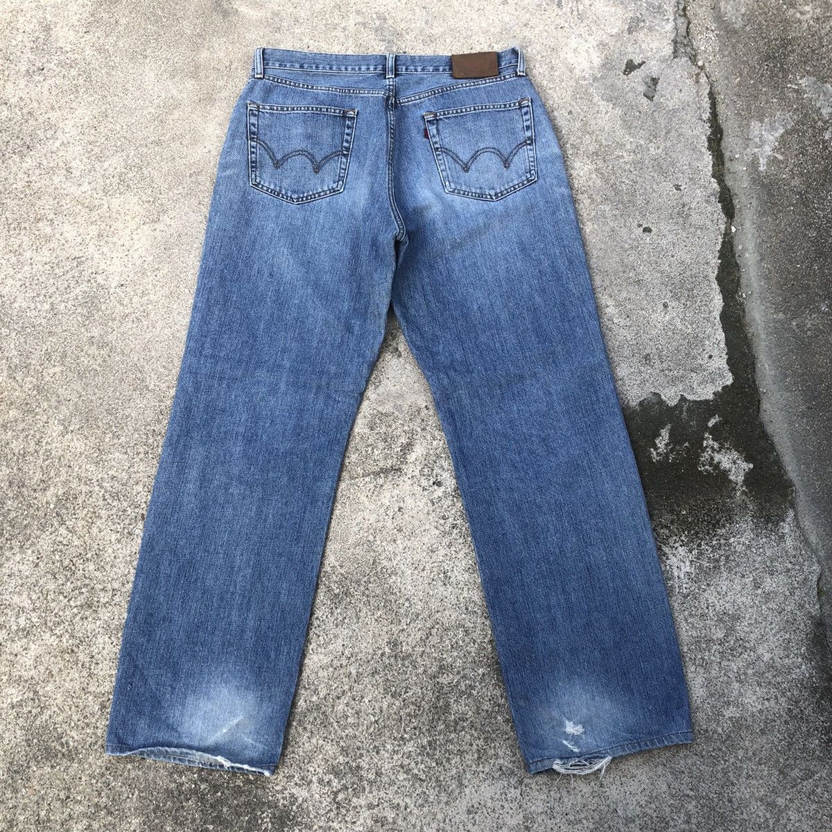 Edwin × Vintage 🔥Rare🔥Edwin 504 Stoned Wash Rips Distress Dirty Denim Jeans Size US 35 - 4 Thumbnail