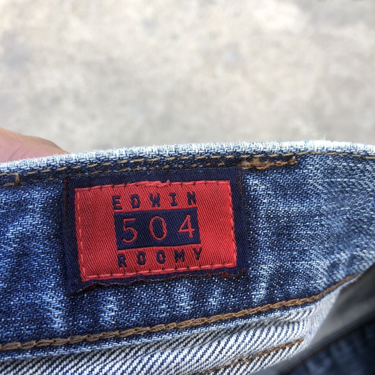 Edwin × Vintage 🔥Rare🔥Edwin 504 Stoned Wash Rips Distress Dirty Denim Jeans Size US 35 - 14 Thumbnail