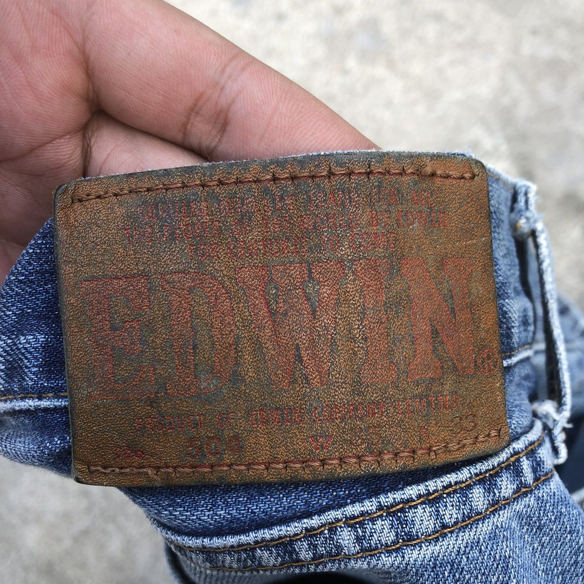 Edwin × Vintage 🔥Rare🔥Edwin 504 Stoned Wash Rips Distress Dirty Denim Jeans Size US 35 - 13 Thumbnail