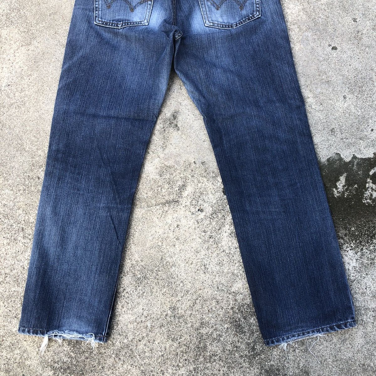 Edwin × Vintage 🔥Rare🔥Edwin 503 Stoned Wash Rips Distress Denim Jeans Size US 34 / EU 50 - 6 Thumbnail