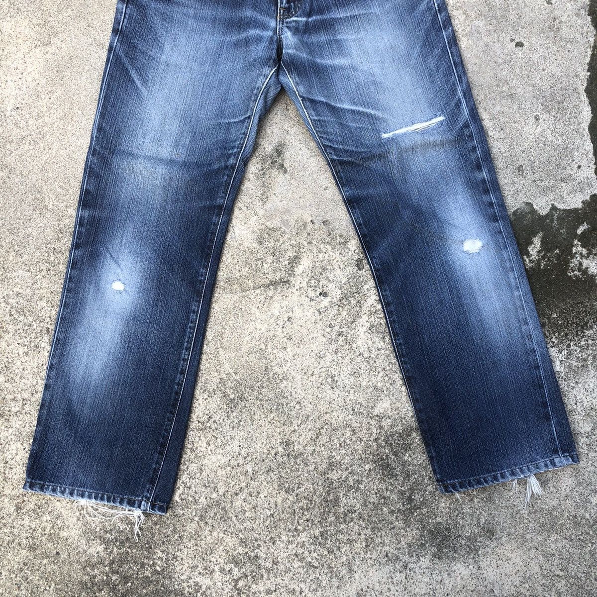 Edwin × Vintage 🔥Rare🔥Edwin 503 Stoned Wash Rips Distress Denim Jeans Size US 34 / EU 50 - 3 Thumbnail