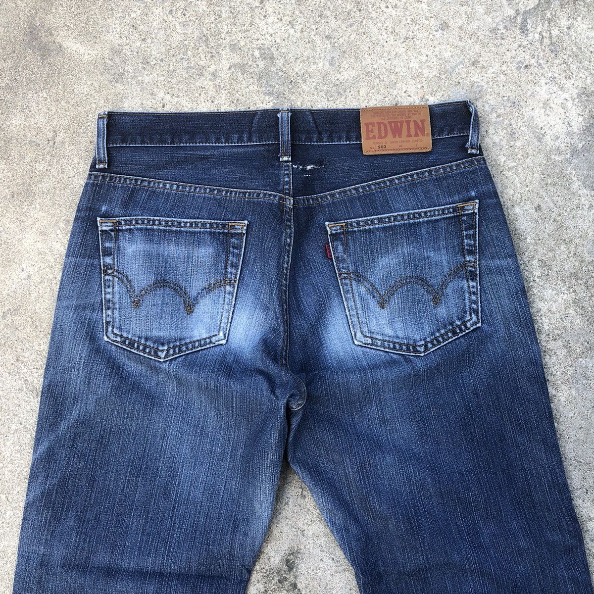 Edwin × Vintage 🔥Rare🔥Edwin 503 Stoned Wash Rips Distress Denim Jeans Size US 34 / EU 50 - 5 Thumbnail