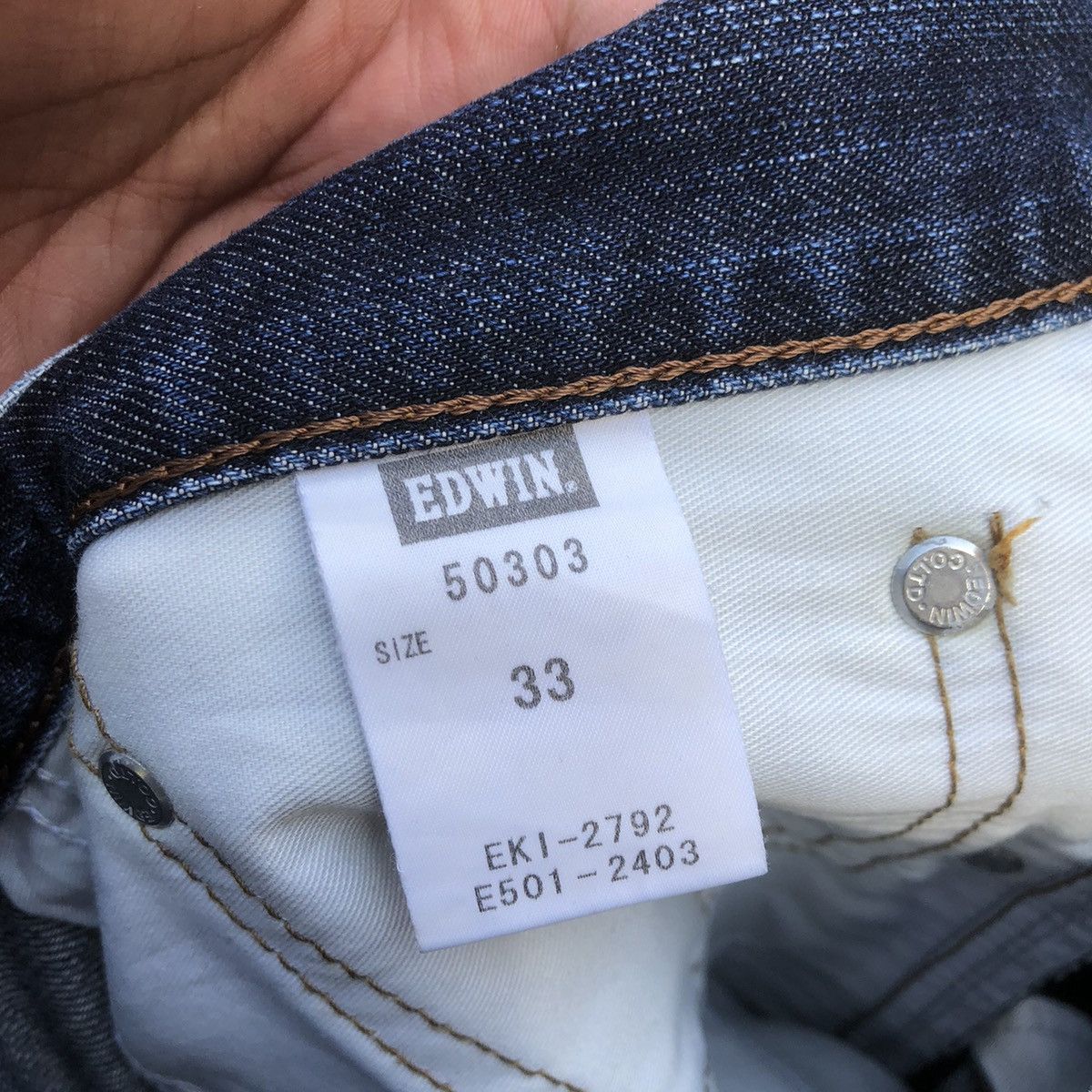 Edwin × Vintage 🔥Rare🔥Edwin 503 Stoned Wash Rips Distress Denim Jeans Size US 34 / EU 50 - 14 Thumbnail