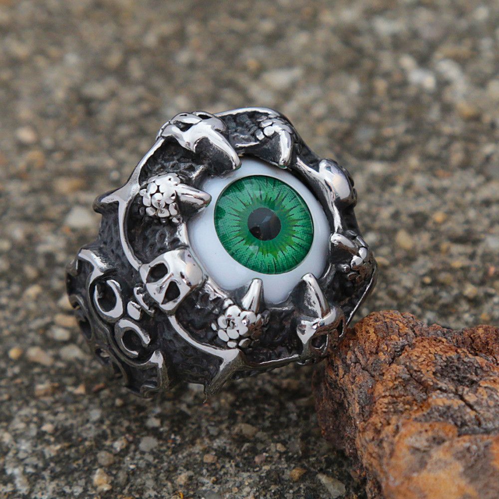 Jewelry Creative Dragon Claw Demon Eye Ring Size ONE SIZE - 4 Thumbnail