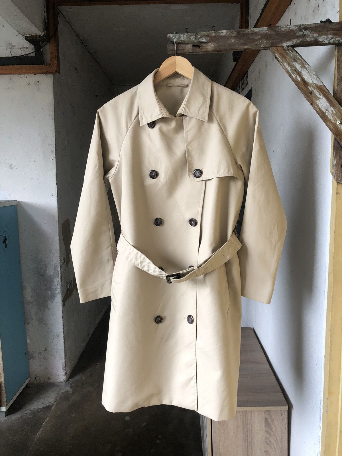 image of Avant Garde x Vintage Gu Brands Trench Coat Like Burberry in Brown, Women's (Size XL)