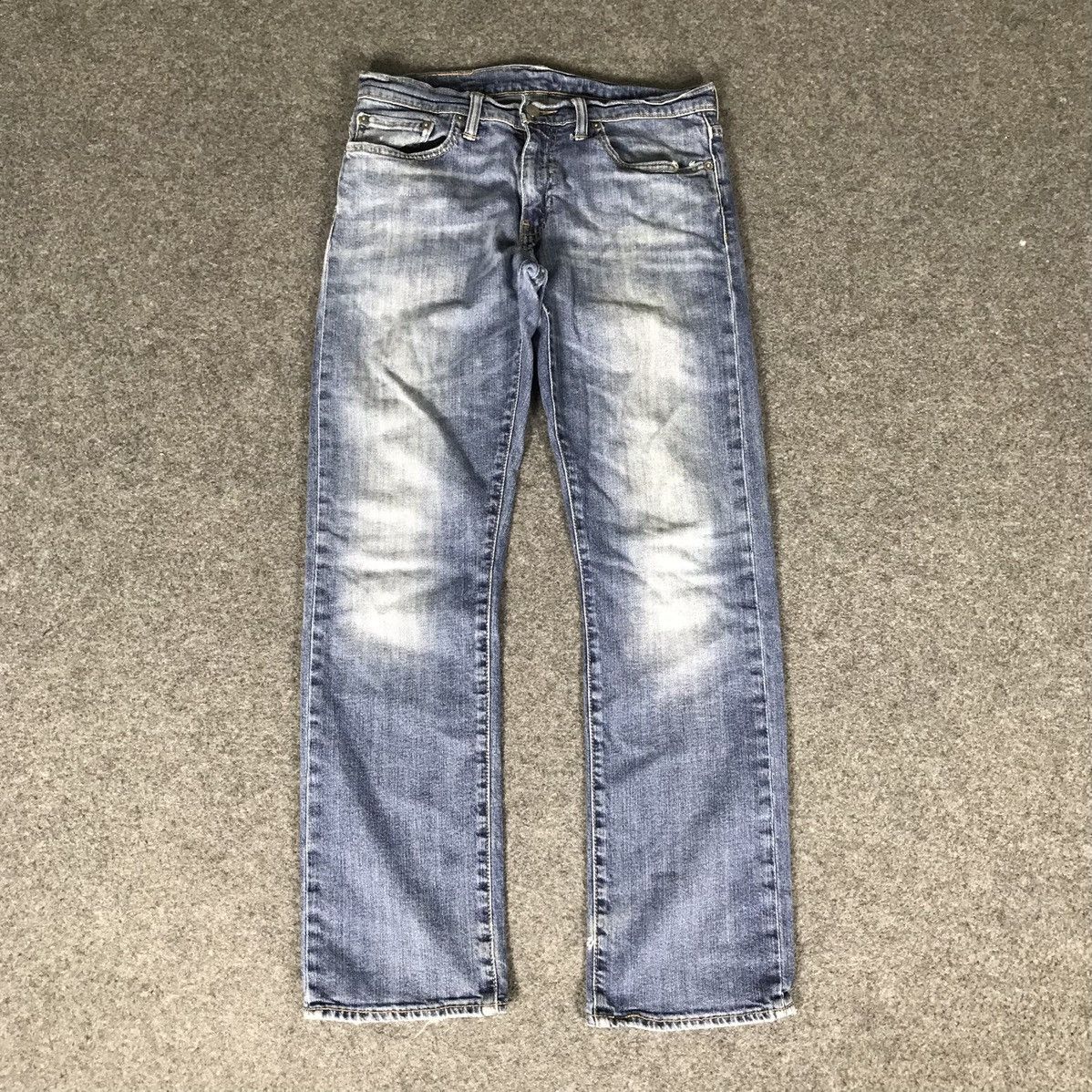 image of Vintage Perfect Faded Blue Levis 514 Bootcut Washed Denim in Light Blue, Men's (Size 30)