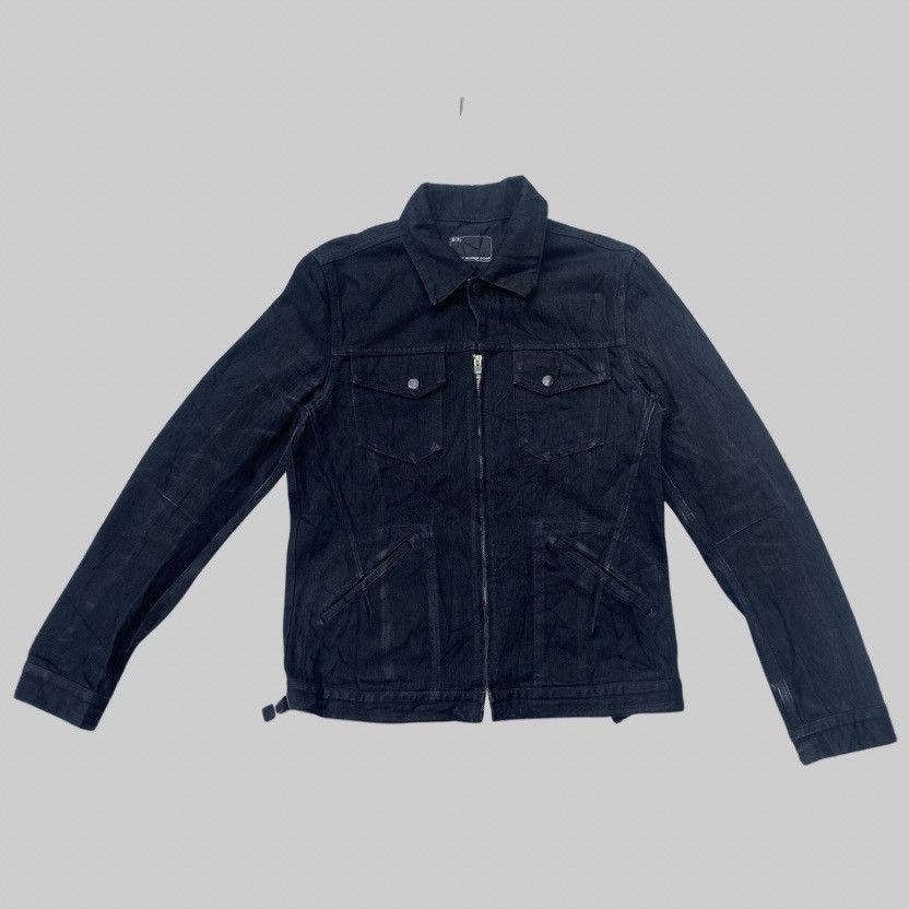 image of Number N Ine N(N) Two Way Zip Black Raw Denim Jacket, Men's (Size Small)