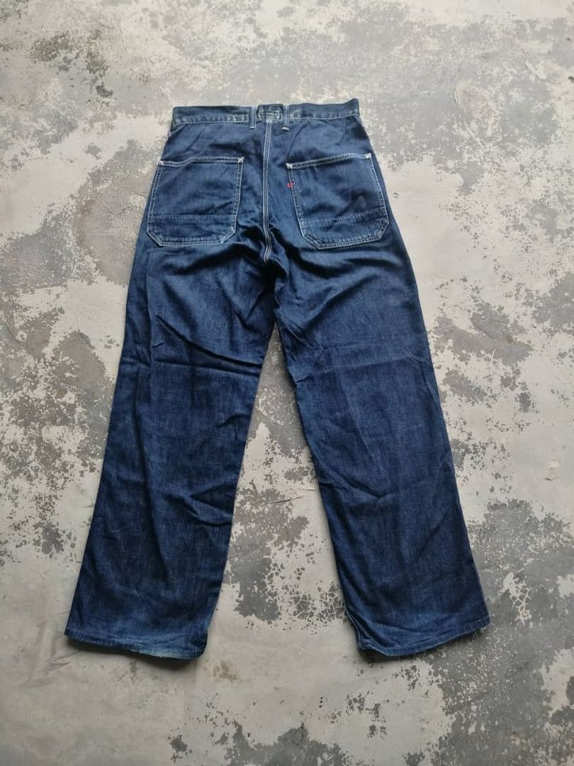 45rpm × Indigo × Japanese Brand Vintage Indigo Blue Cafe 45rpm Baggy Pants Size US 30 / EU 46 - 2 Thumbnail