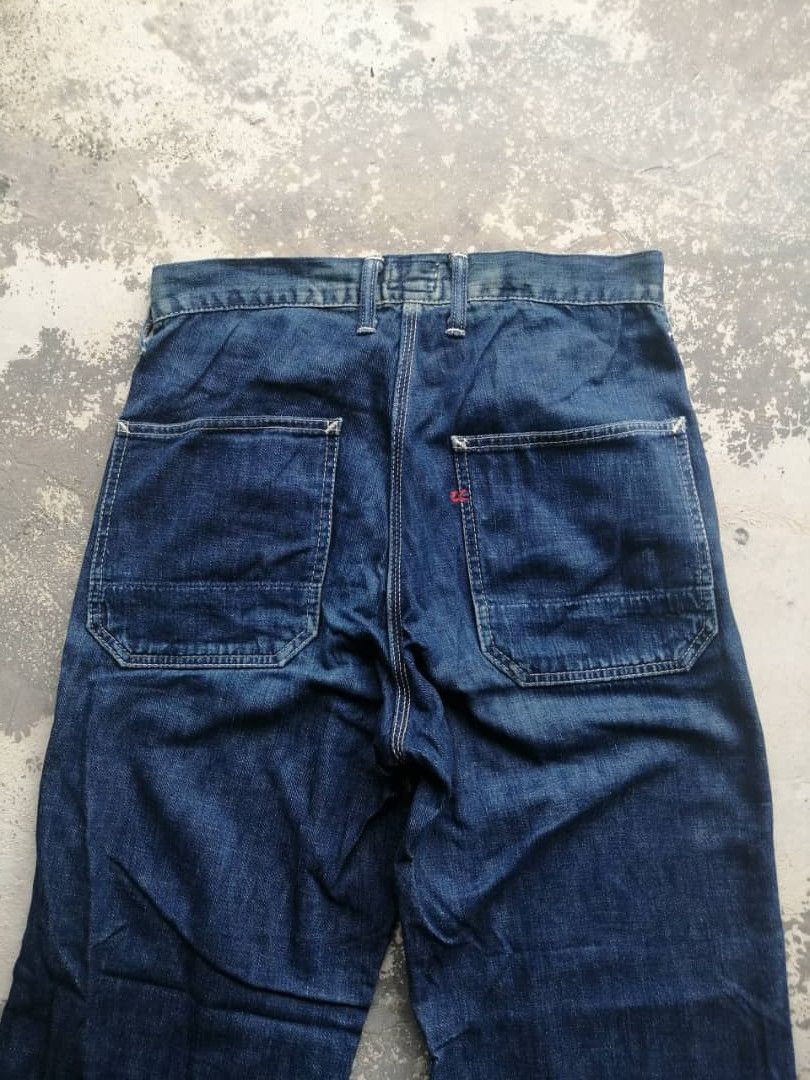 45rpm × Indigo × Japanese Brand Vintage Indigo Blue Cafe 45rpm Baggy Pants Size US 30 / EU 46 - 12 Thumbnail