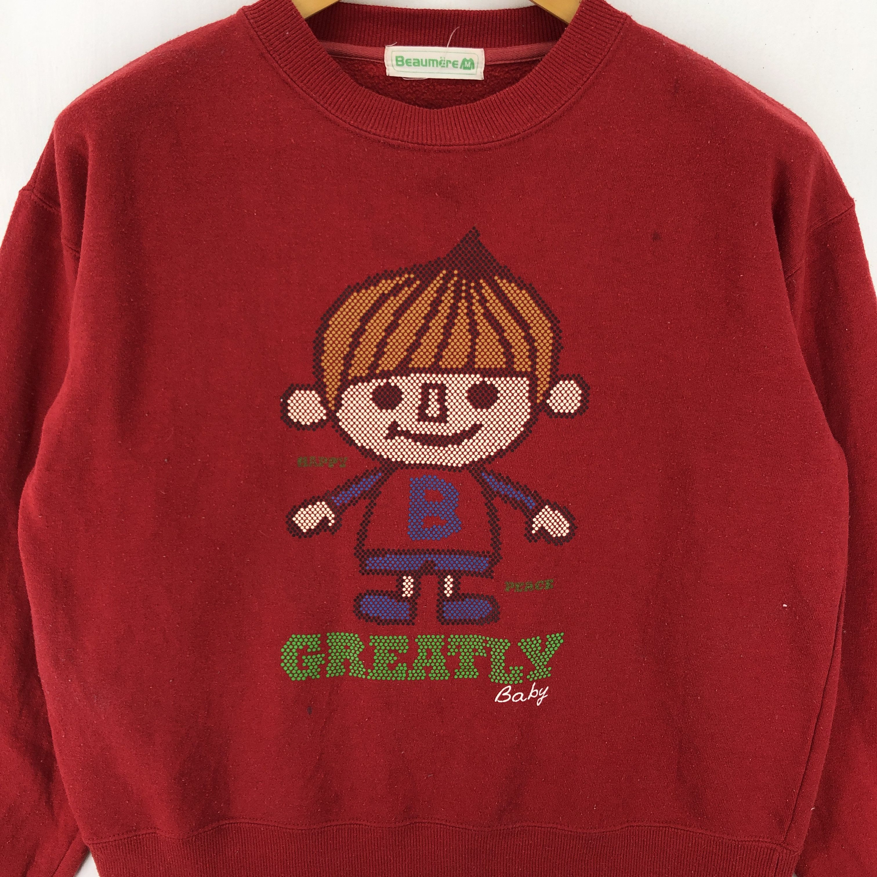 Japanese Brand BEAUMERE Crew Neck Sweatshirt #1842-51 Size US M / EU 48-50 / 2 - 2 Thumbnail