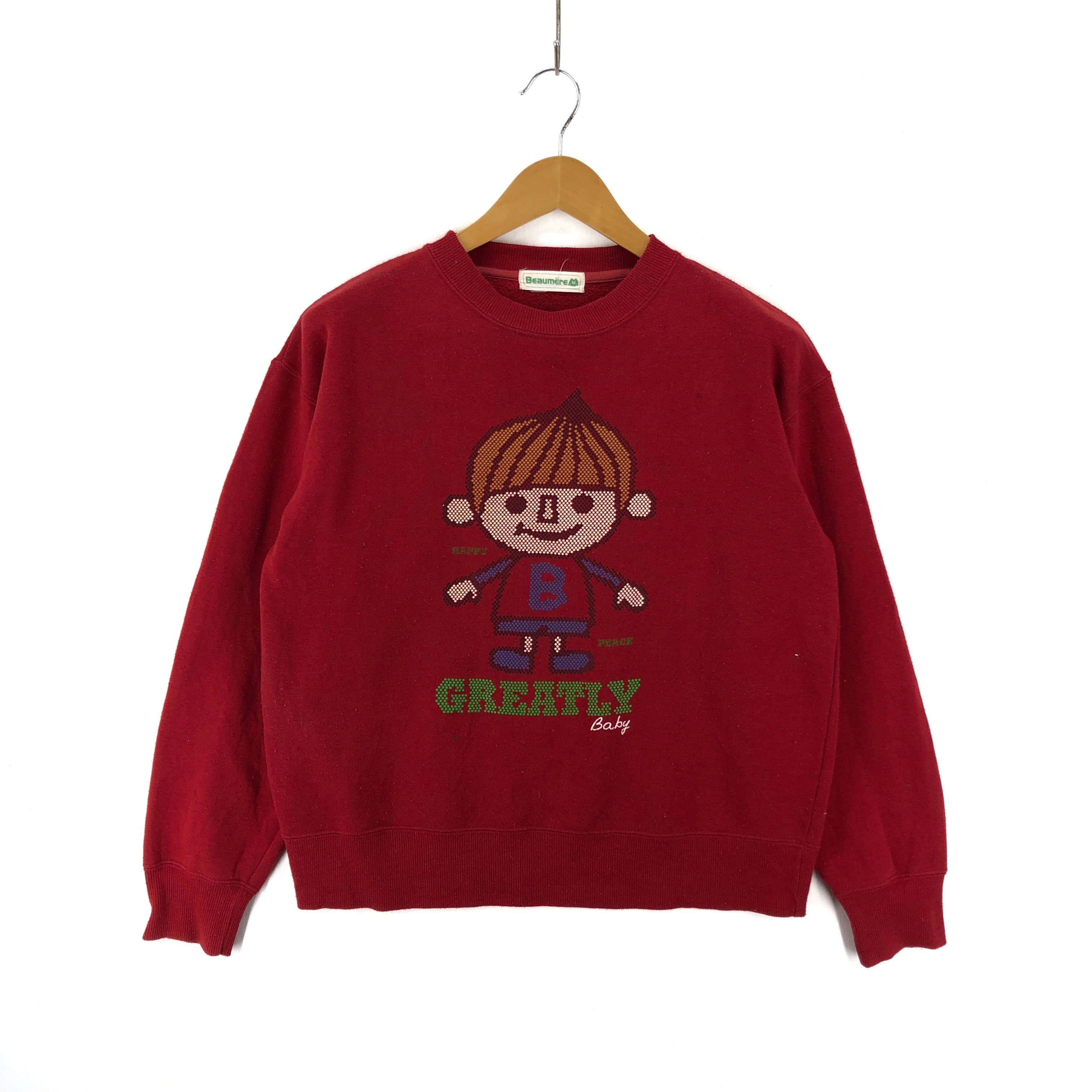Japanese Brand BEAUMERE Crew Neck Sweatshirt #1842-51 Size US M / EU 48-50 / 2 - 1 Thumbnail