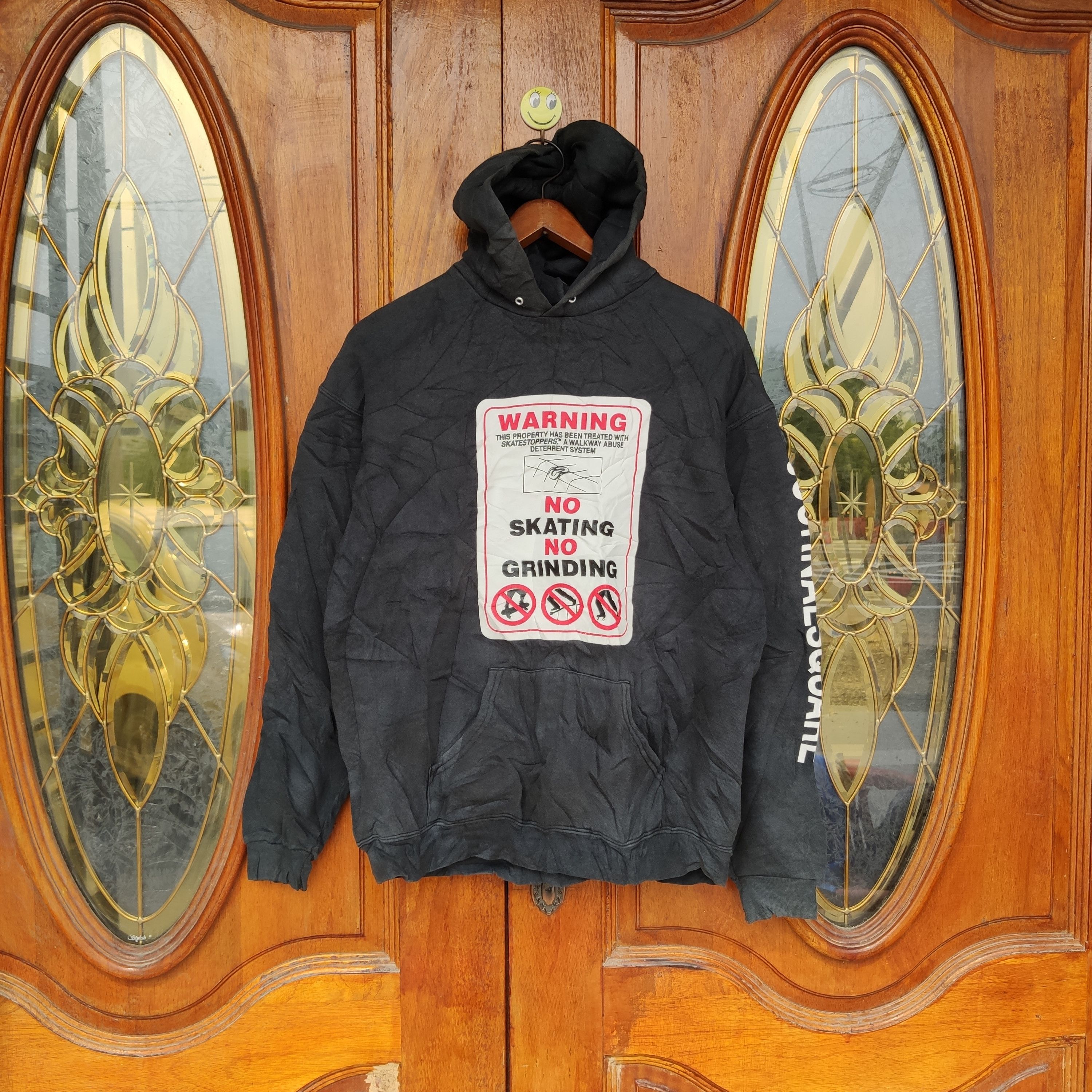 Vintage 90s JOURNAL SQUARE WARNING NO SKATING NO GRINDING HOODIES Size US M / EU 48-50 / 2 - 1 Thumbnail