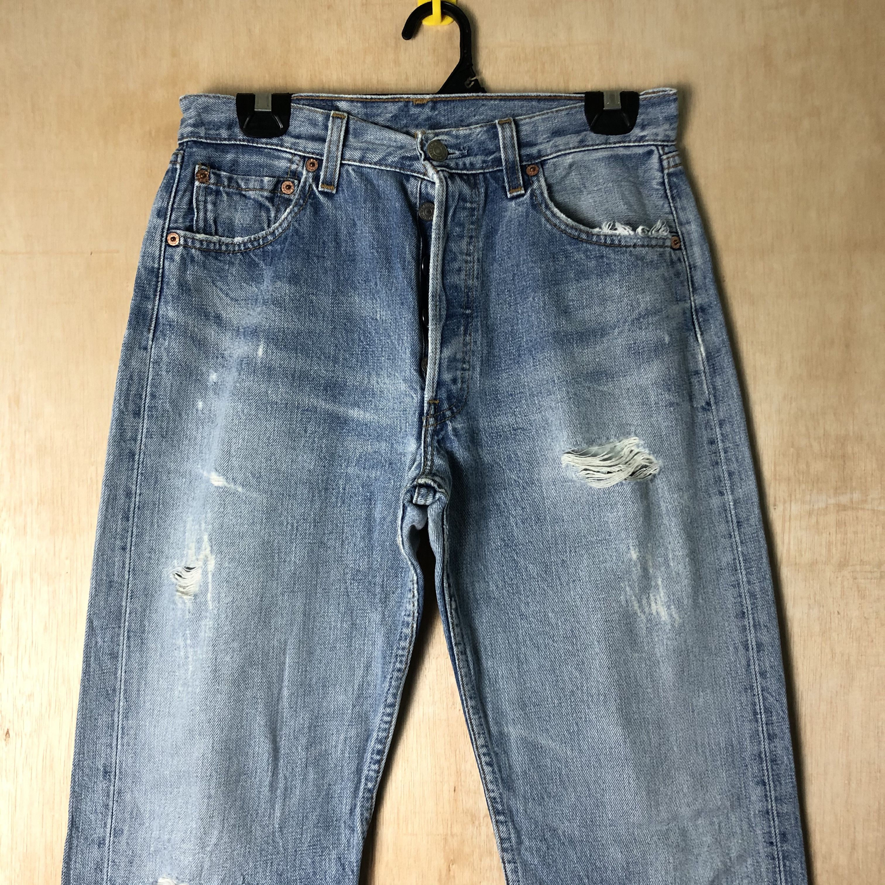 Levi's DLL 501 Levi’s japan Distressed Blue Denim #c002 Size US 29 - 2 Thumbnail
