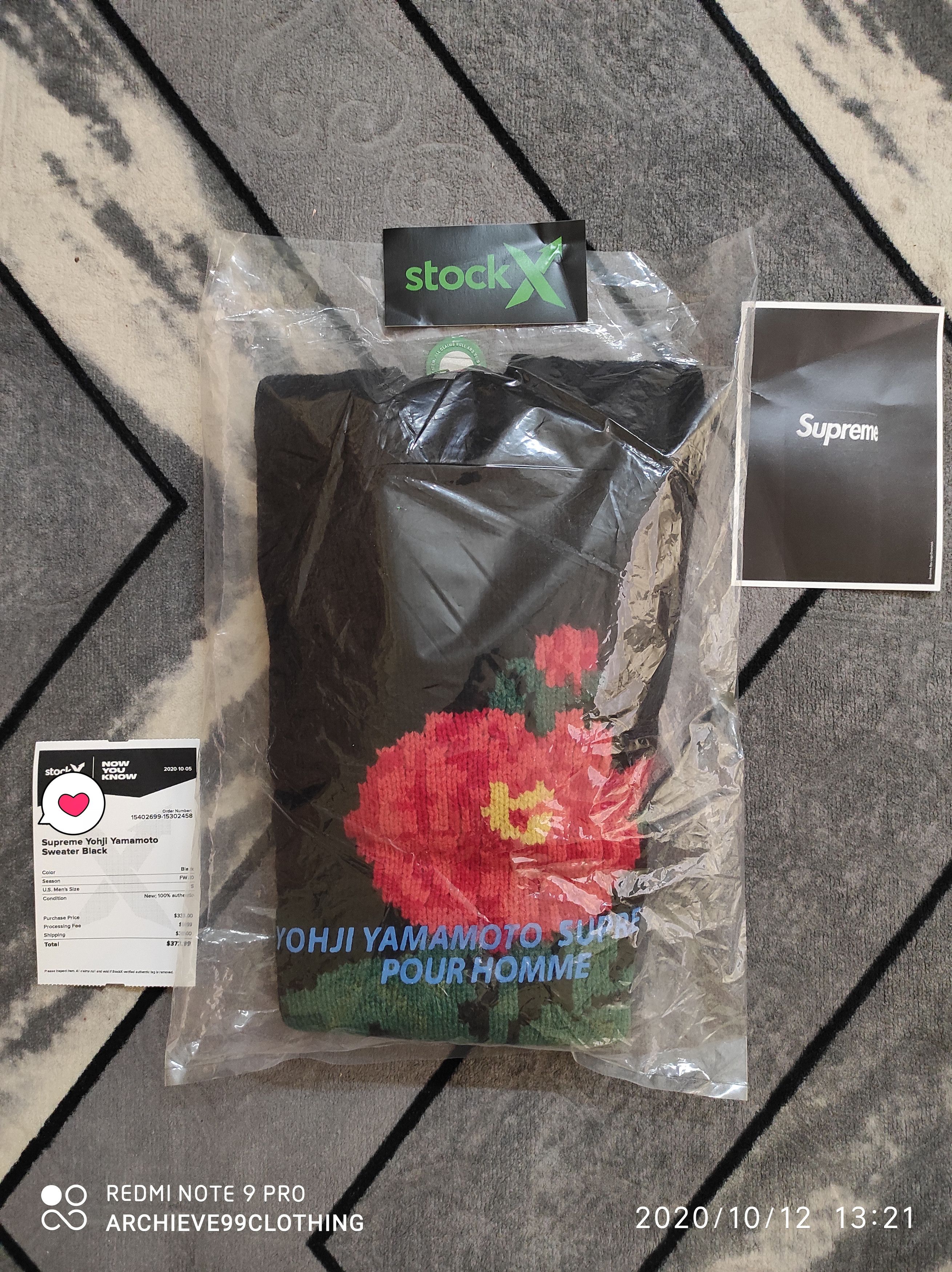 Supreme × Yohji Yamamoto FW2020 Supreme x Yohji Yamamoto Black Rose Sweater Size US S / EU 44-46 / 1 - 3 Thumbnail