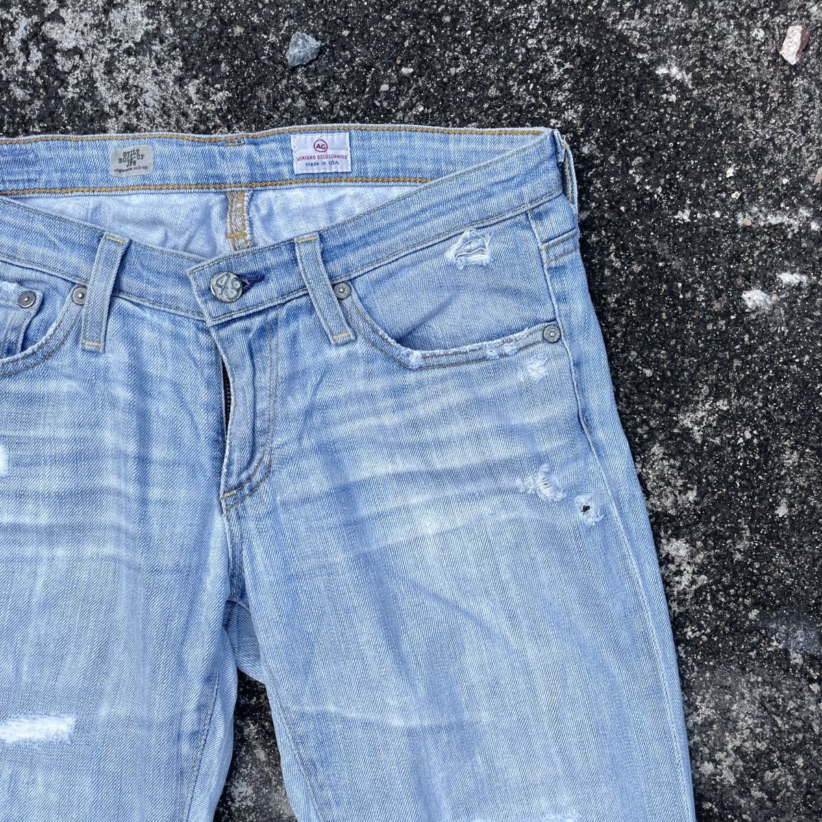 AG Adriano Goldschmied Vintage 90s Adriano Golosehwied Distressed Denim Jeans Size 29" - 2 Thumbnail