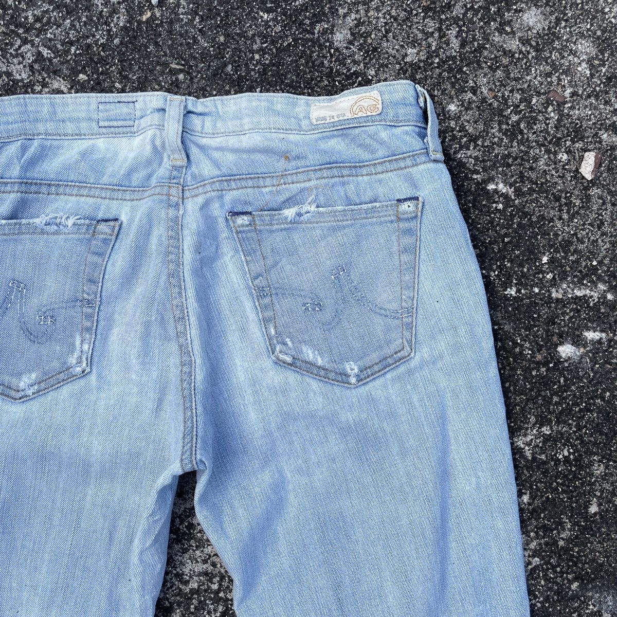 AG Adriano Goldschmied Vintage 90s Adriano Golosehwied Distressed Denim Jeans Size 29" - 8 Thumbnail