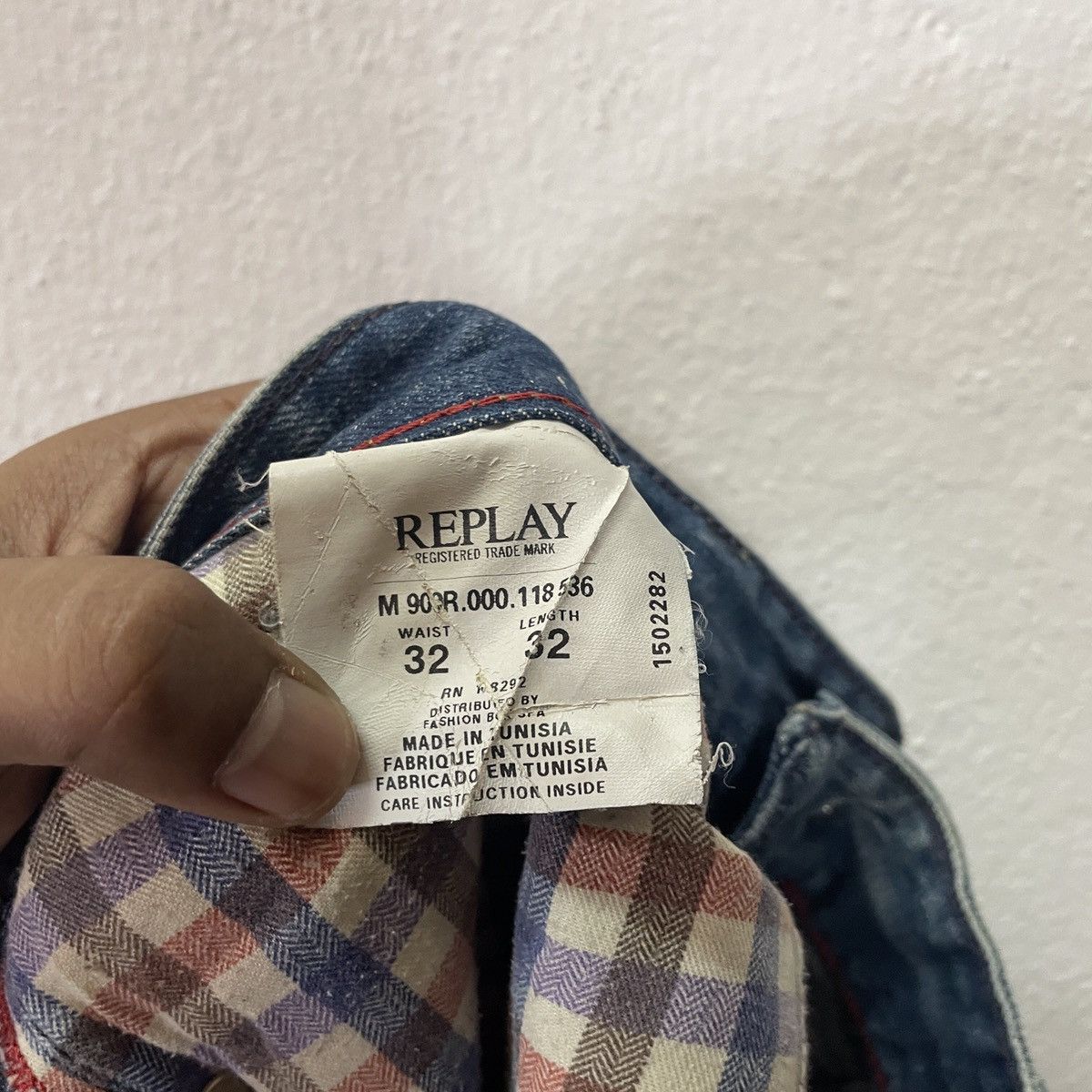Replay Vintage Reply Italy Distressed Denim Jeans Size US 34 / EU 50 - 6 Thumbnail