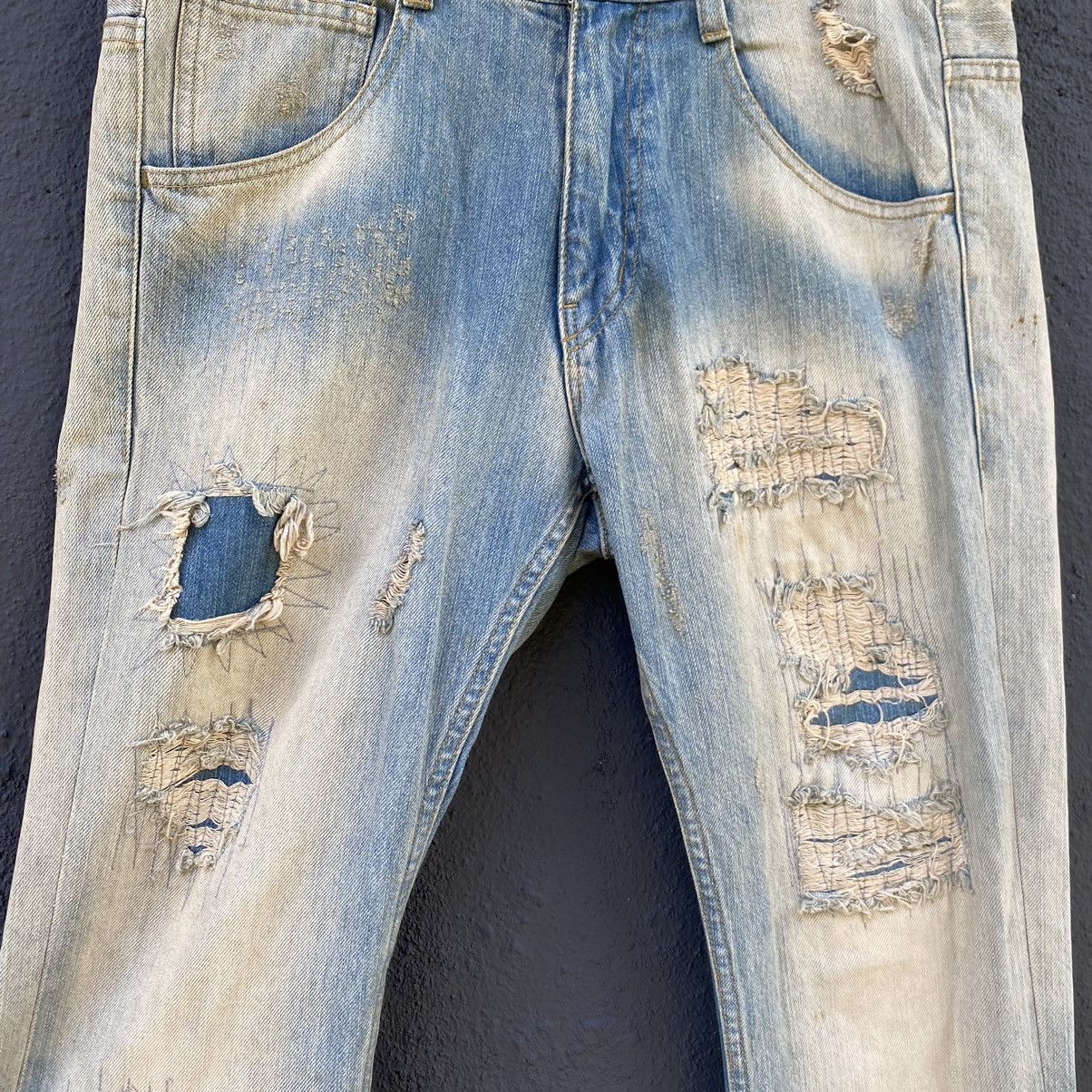 Japanese Brand Thrashed Rattle Trap Japanese Brand ERD GRUNGE JEANS Size US 33 - 3 Thumbnail