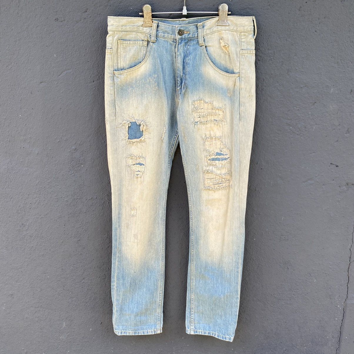 image of Archival Clothing x Distressed Denim Stealsrattle Trap Distressed Denim Pant (Size 33)