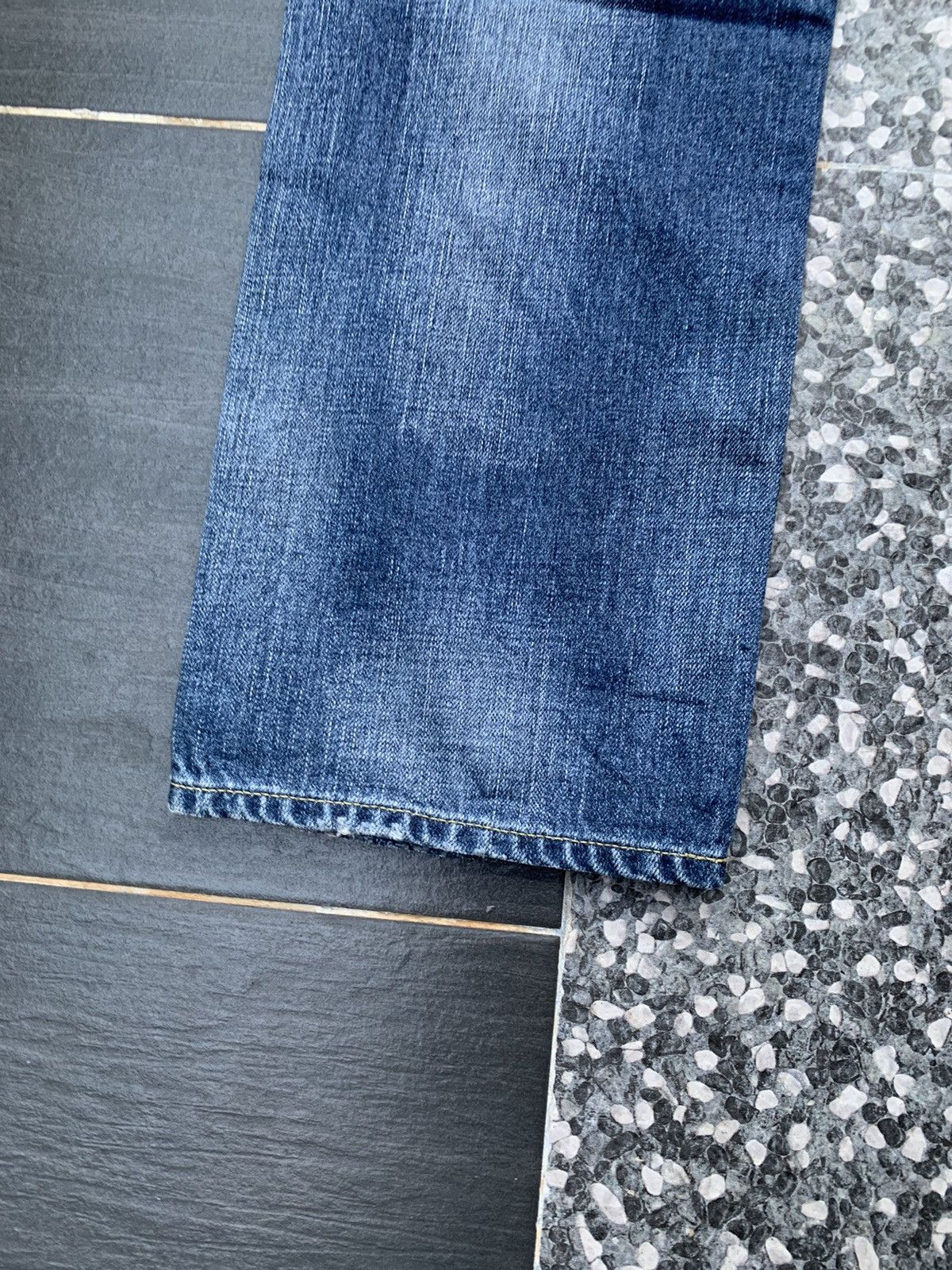 Japanese Brand Back Number Distressed Denim Size US 35 - 9 Thumbnail