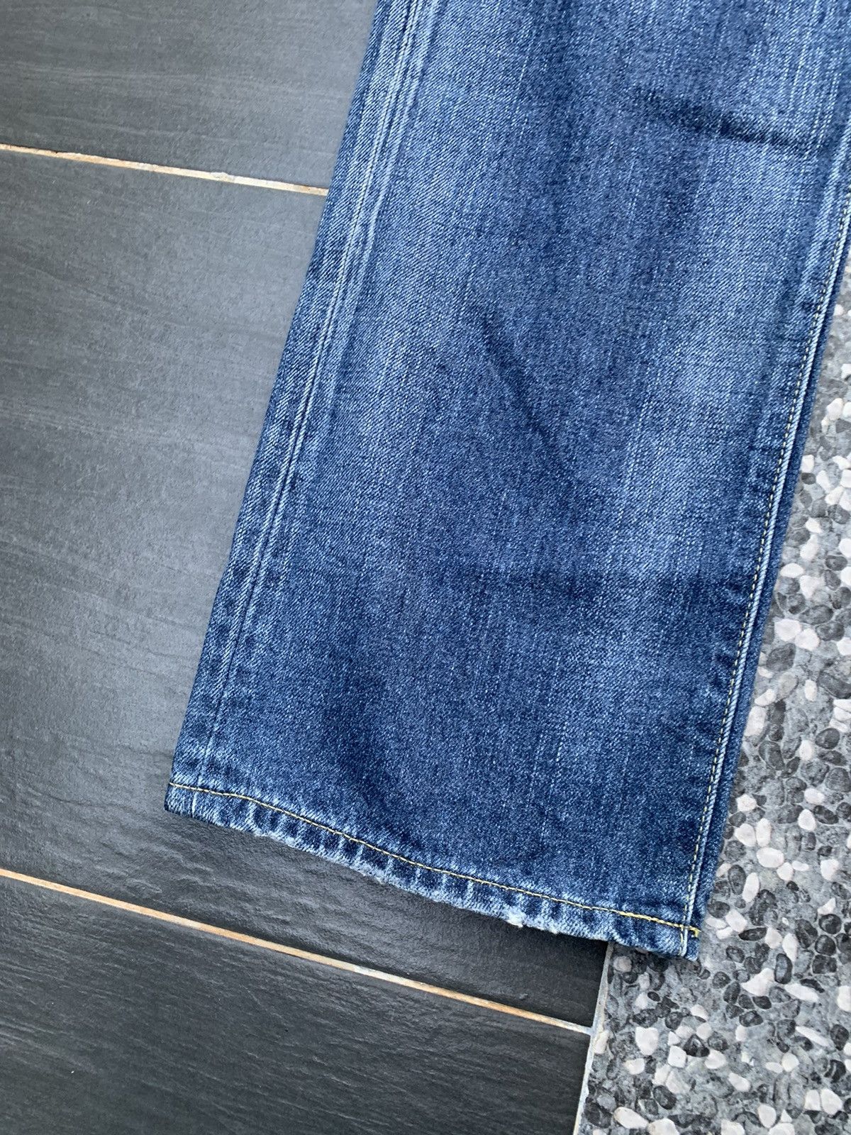 Japanese Brand Back Number Distressed Denim Size US 35 - 2 Thumbnail