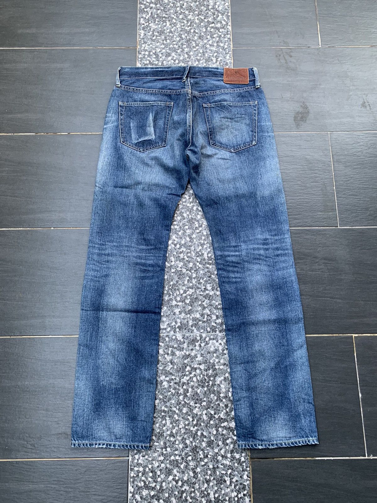 Japanese Brand Back Number Distressed Denim Size US 35 - 8 Thumbnail