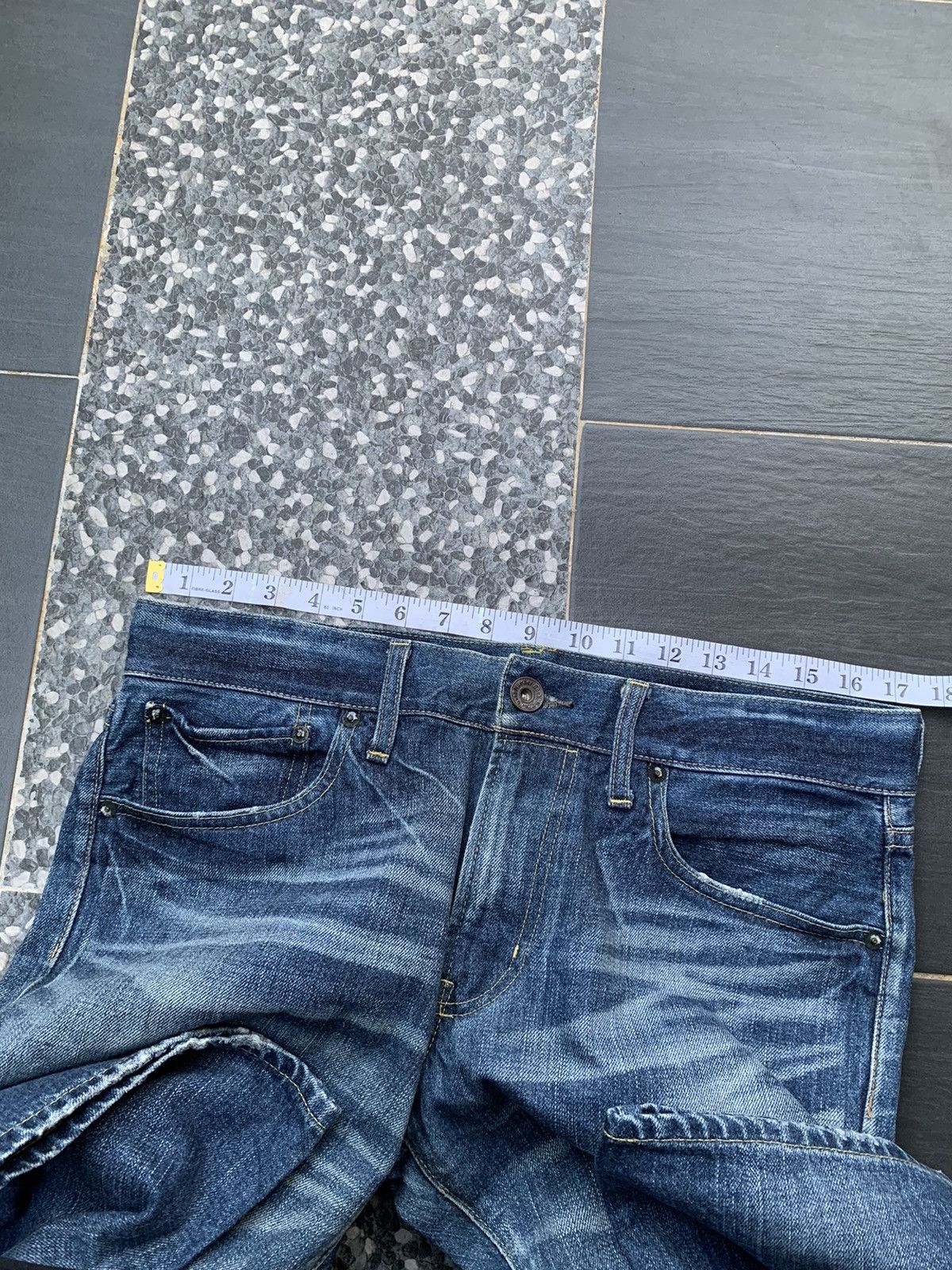 Japanese Brand Back Number Distressed Denim Size US 35 - 13 Thumbnail