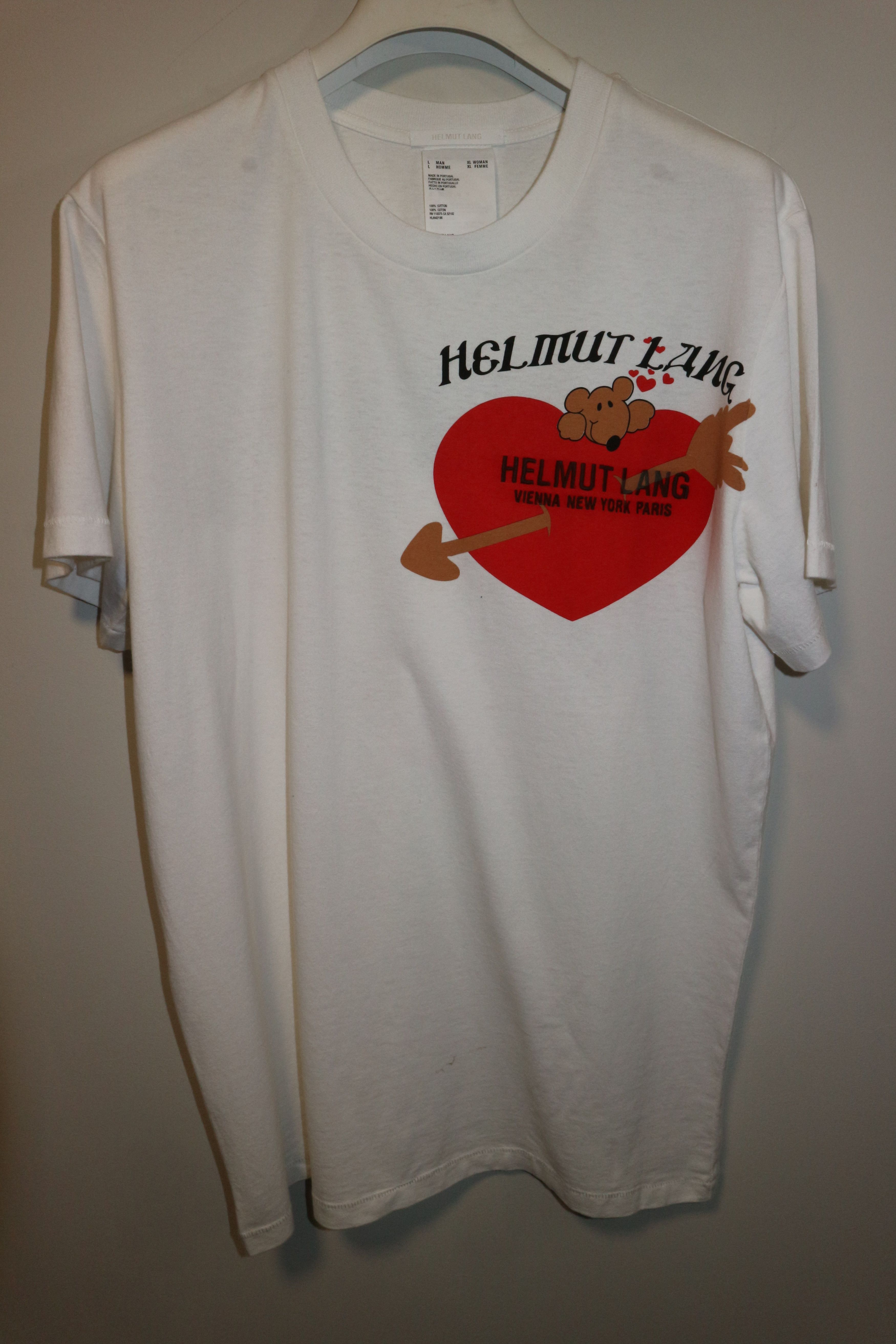 Helmut Lang Teddy bear valentine t-shirt Size US L / EU 52-54 / 3 - 1 Thumbnail