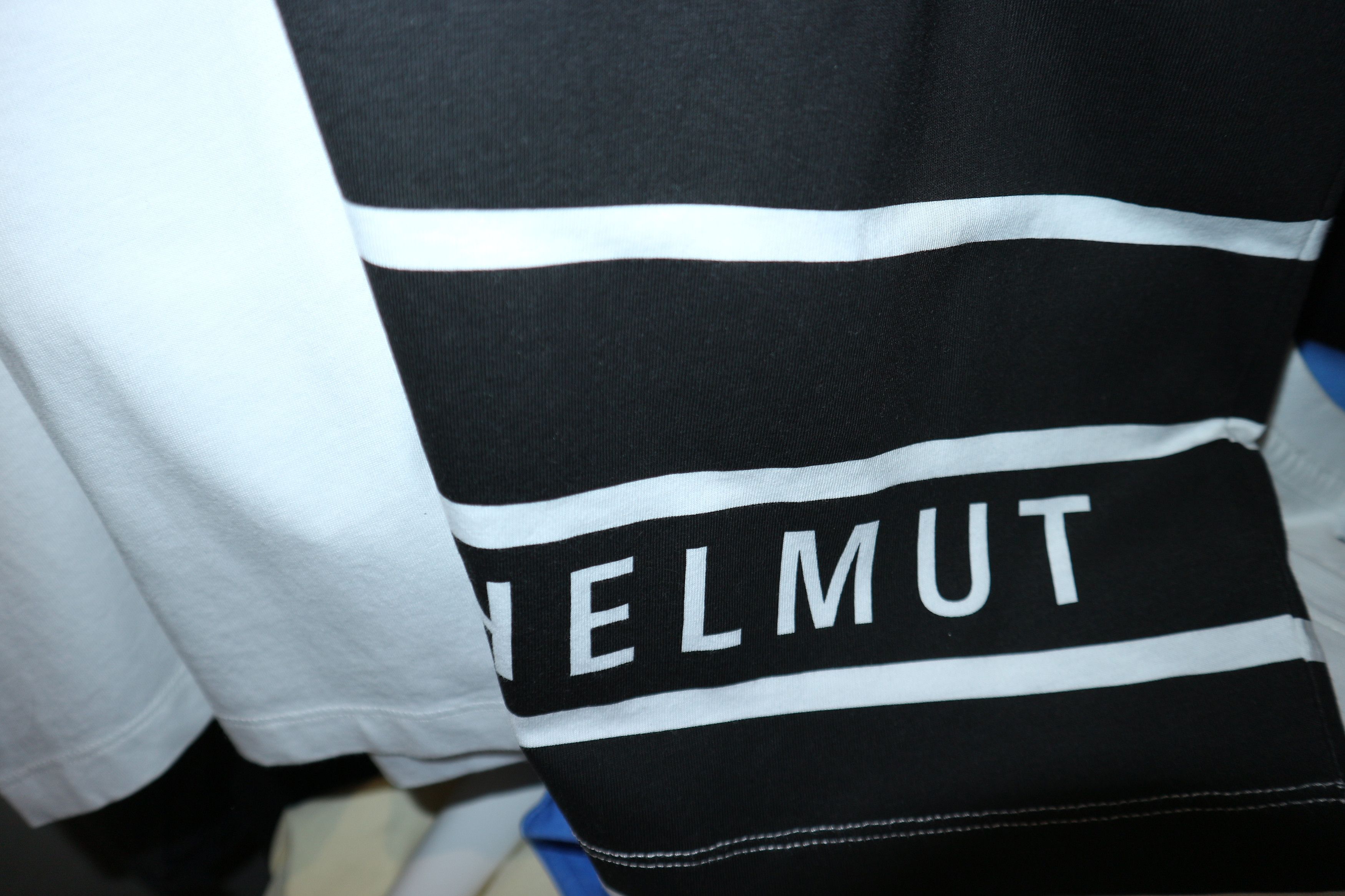 Helmut Lang Logo striped t-shirt Size US L / EU 52-54 / 3 - 11 Thumbnail
